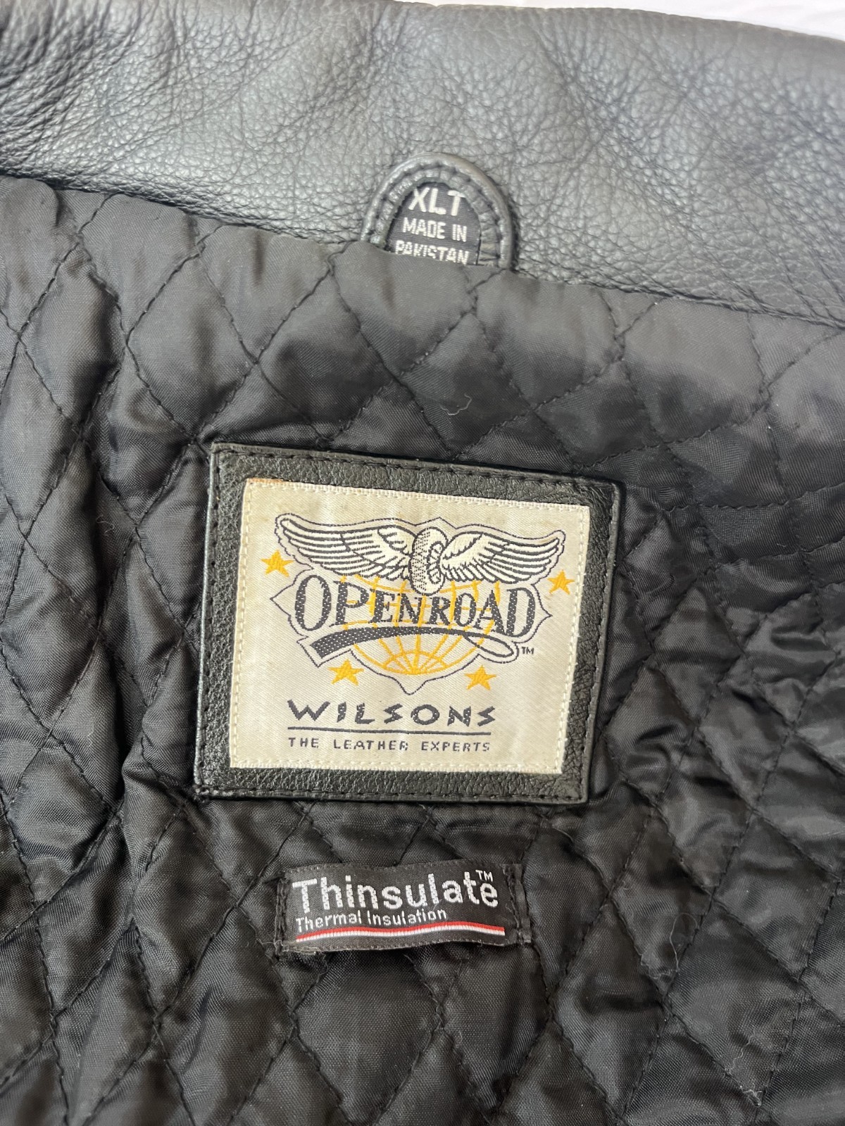 Open Road for Wilsons Men Leather Motorcycle Jacket XLT – Thinsulate