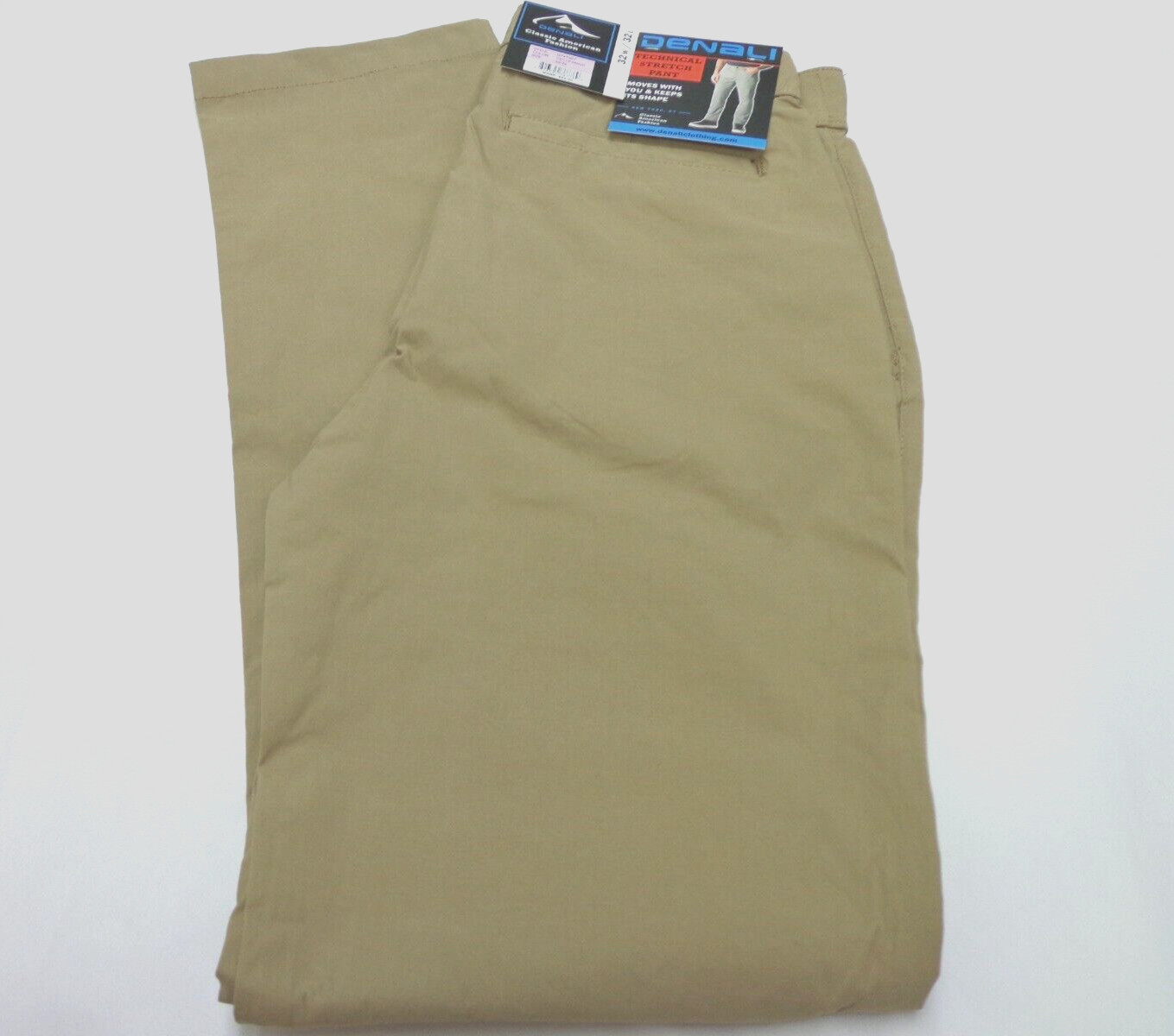 DENALI Delta Khaki Technical Stretch Pants Flex Waist 32/32 NEW MSRP $54