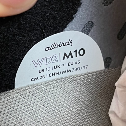 Allbirds Wool Dasher 2 Mizzle Mens Size 10 Black Running Walking Shoes Sneakers