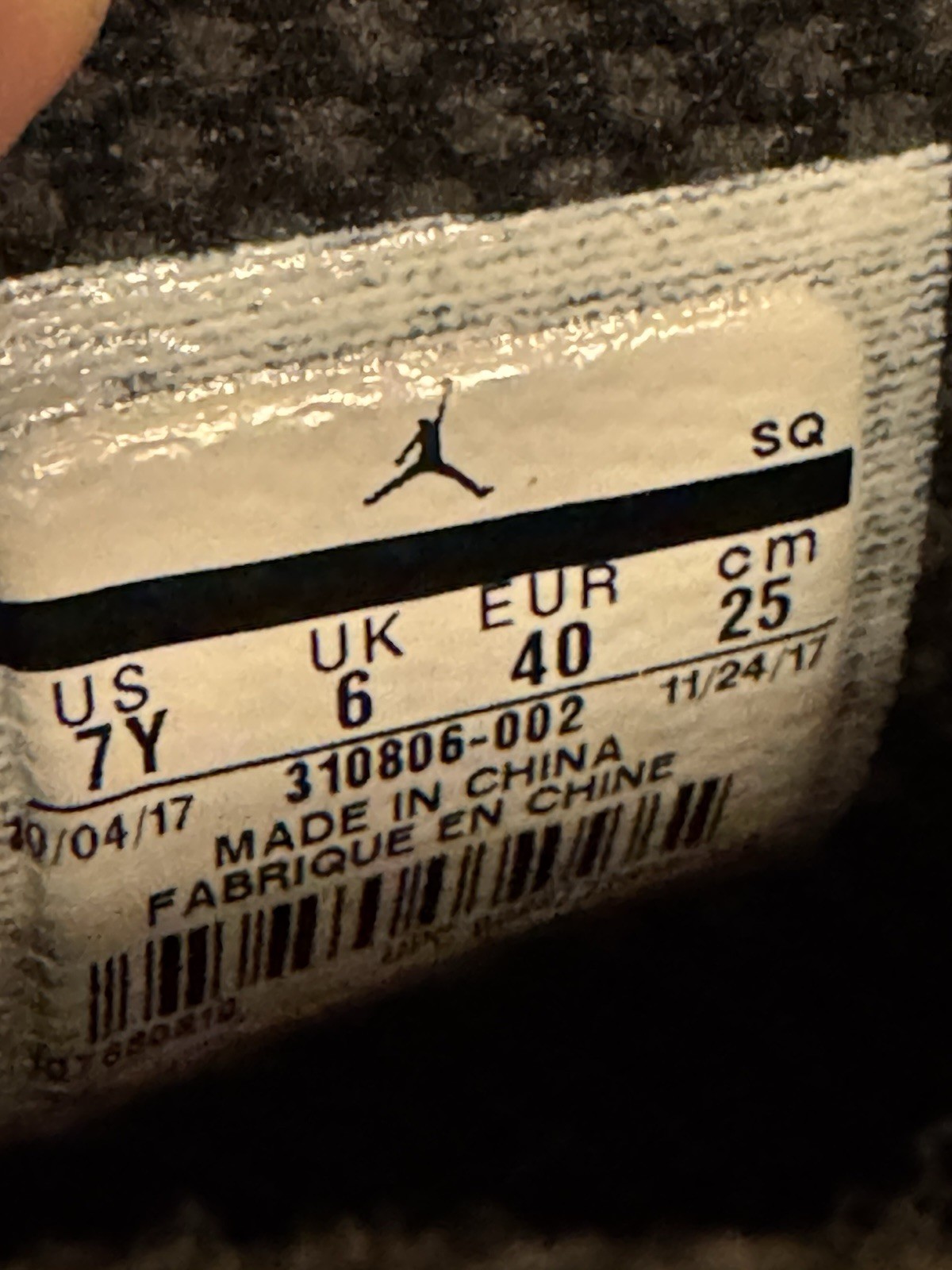 Nike Air Jordan Retro 10 “Dark Shadow” Black Gray Sz 7Y Boys 310806-002 Sneakers