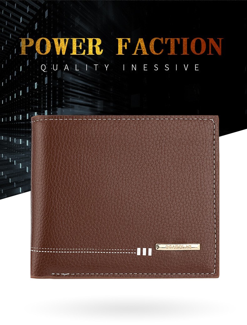 Men’s Leather Fashion Bifold Wallet Multi Card Slots Cash ID Holder Brown Black