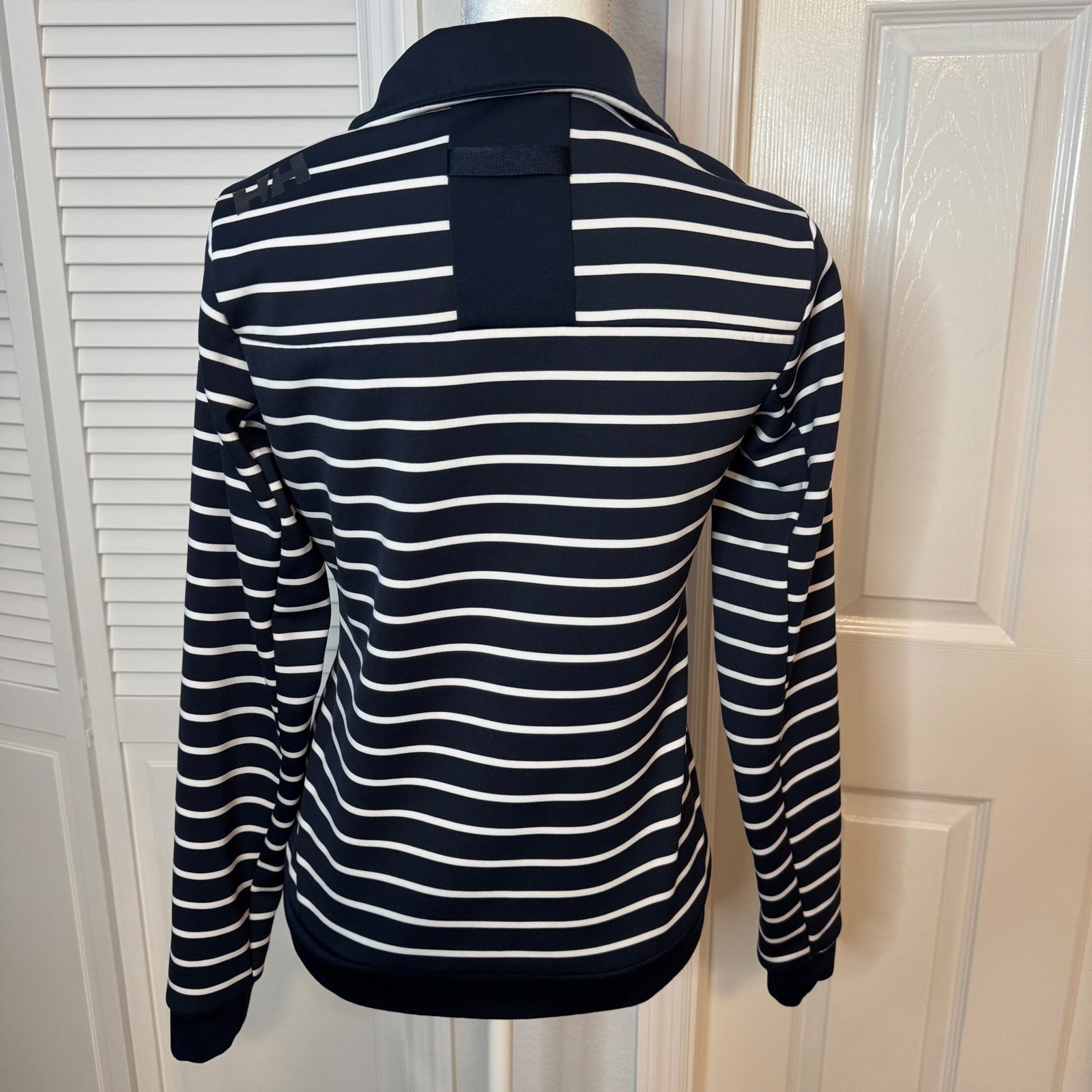 Helly Hansen Womens Navy White Striped Full Zip Jacket Small Nautical HH