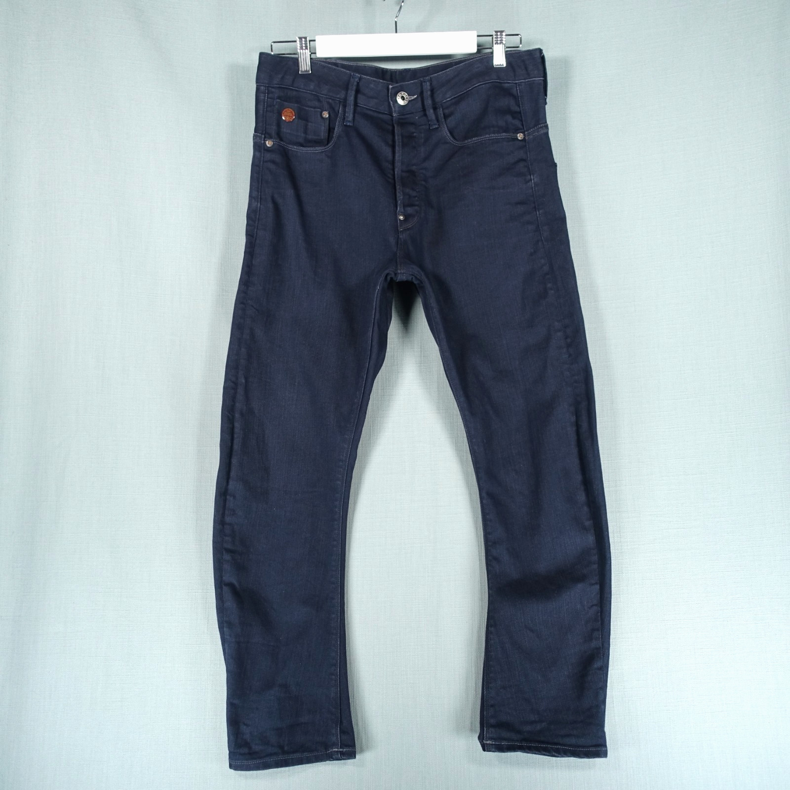 G Star Raw Jeans Mens W31 L30 Black Button Fly Twisted Type C Loose Tapered Pant
