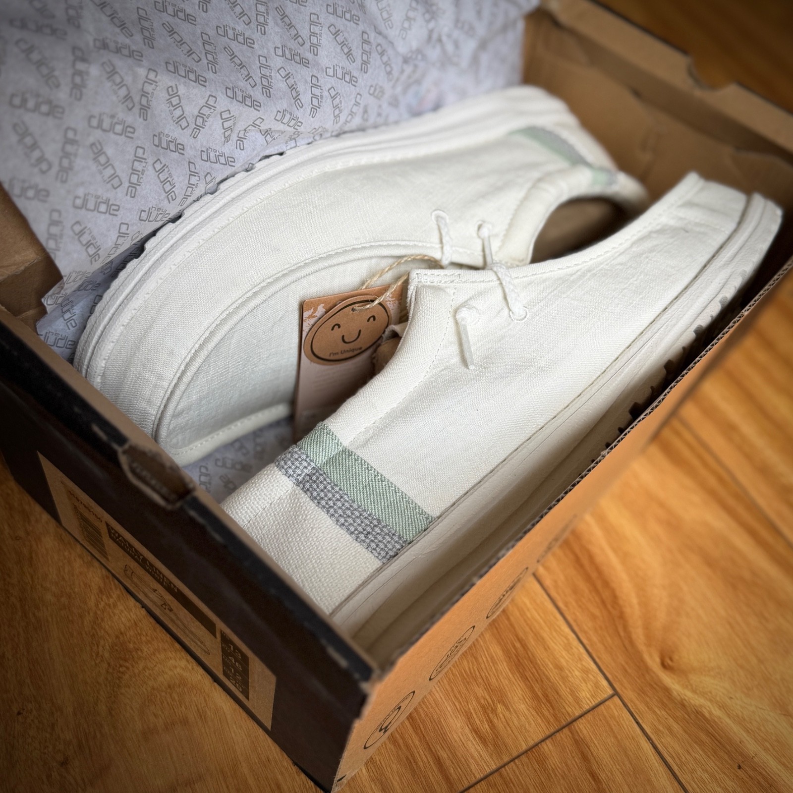 Hey Dude Wally Linen – Men’s Sz 13 – Natural White – New in box