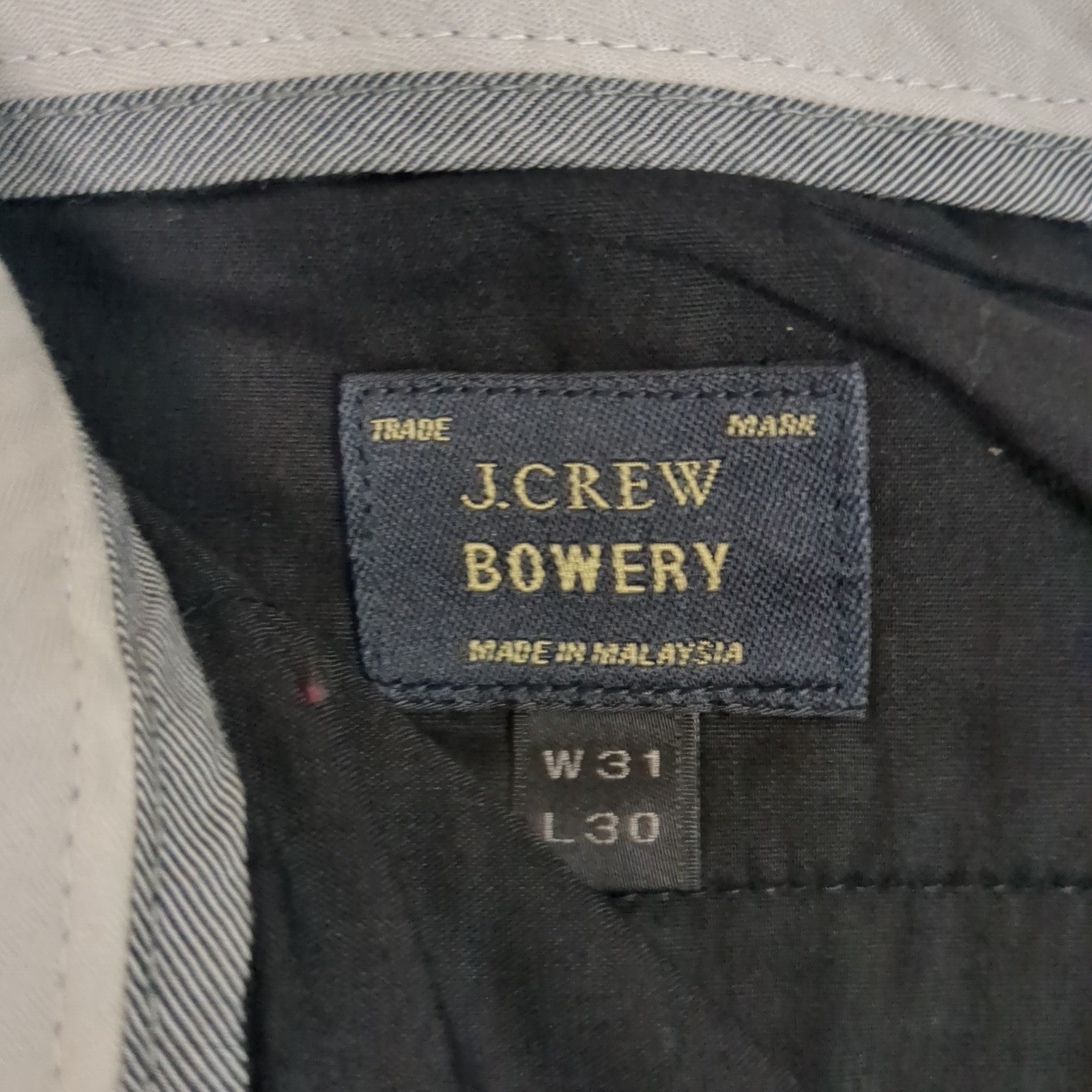 J.Crew Bowery Classic Mens Gray Wool Blend Dress Pants W31 L30 Flat Front