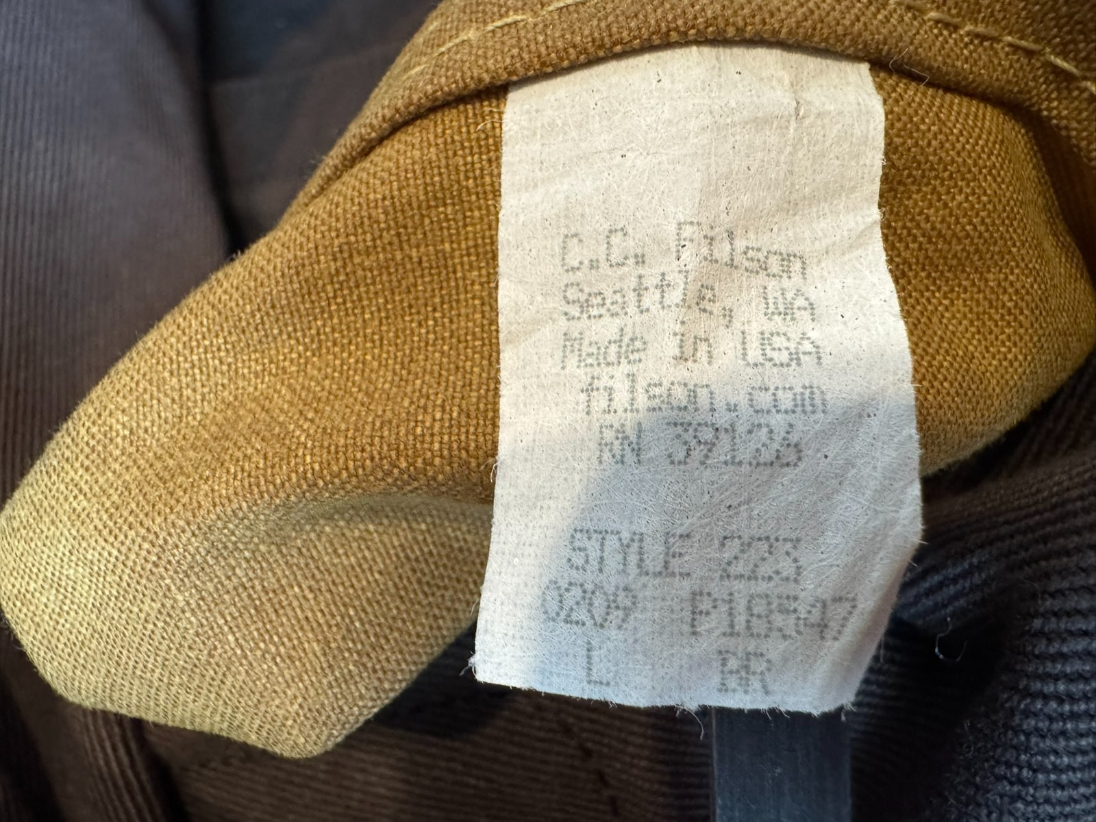 Filson Large Duffel Bag 223 Brown Rugged Twill YKK 2009 Made in USA