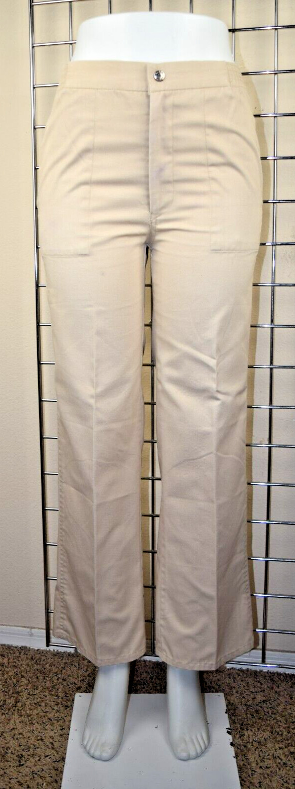 Vintage IZOD Lacoste Pants Size 18 70s Beige Straight Leg Blue Crocodile
