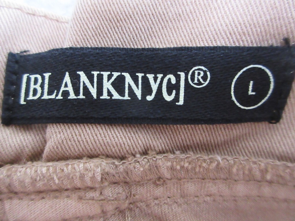 Blank NYC Pants Womens L Tan Paperbag Waist Rope Belt Coastal Beachy Boho Casual