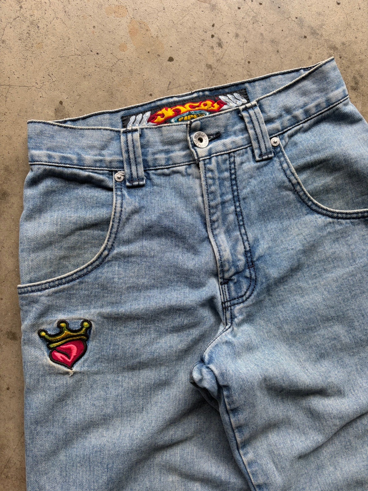 JNCO Pipes Jeans 29×30 Blue Denim Pants Wide Leg Baggy Light Wash