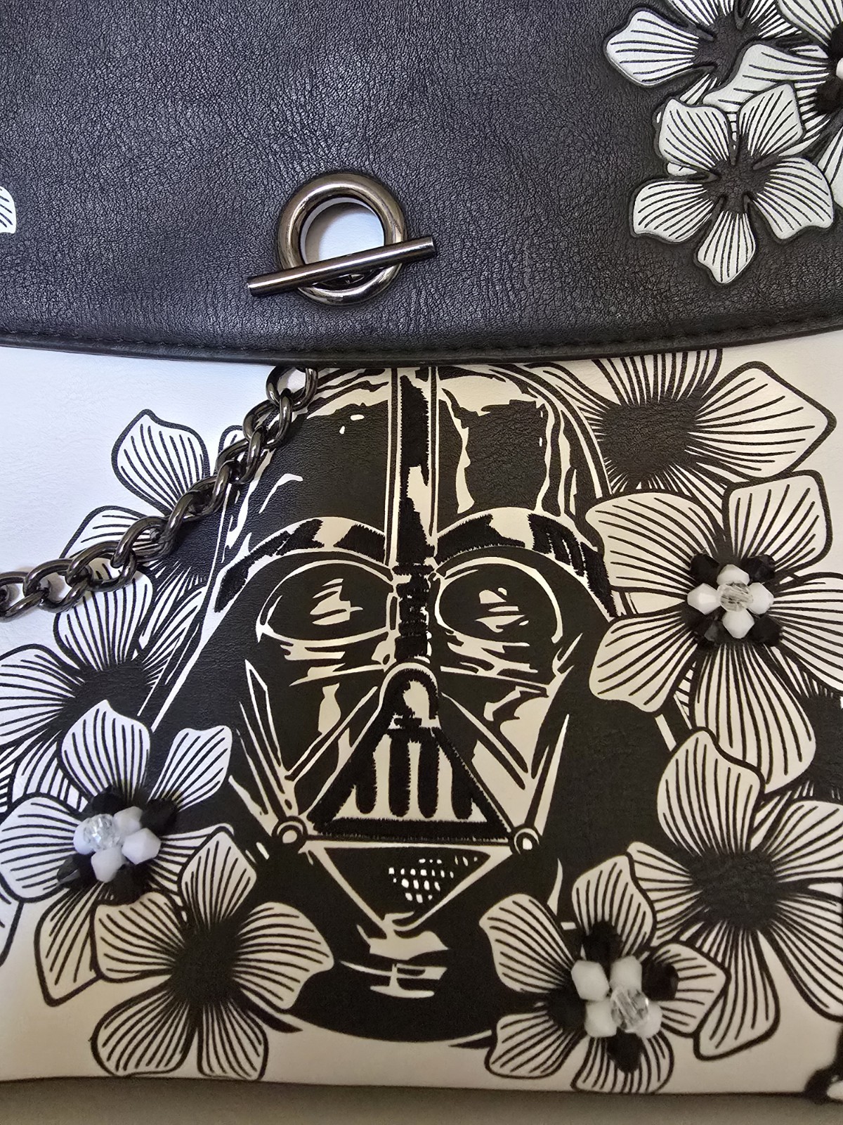 Our Universe Star Wars Darth Vader Floral Sketch Handbag Purse Black White
