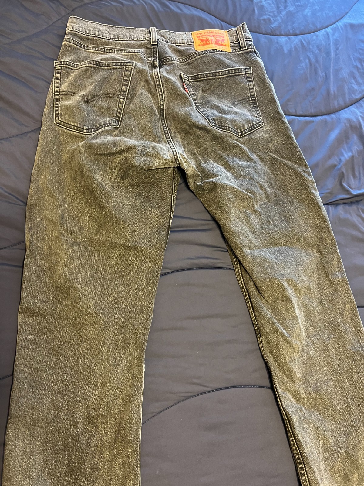 Levis 505 Jeans Mens 32×34 Gray Denim Regular Fit Straight Light Charcoal Wash