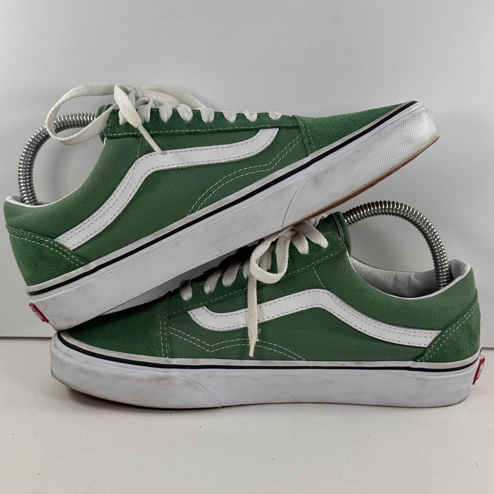 Vans Old Skool Green White Suede Canvas Low Top Skate Shoes Mens 6.5 Womens 8.0