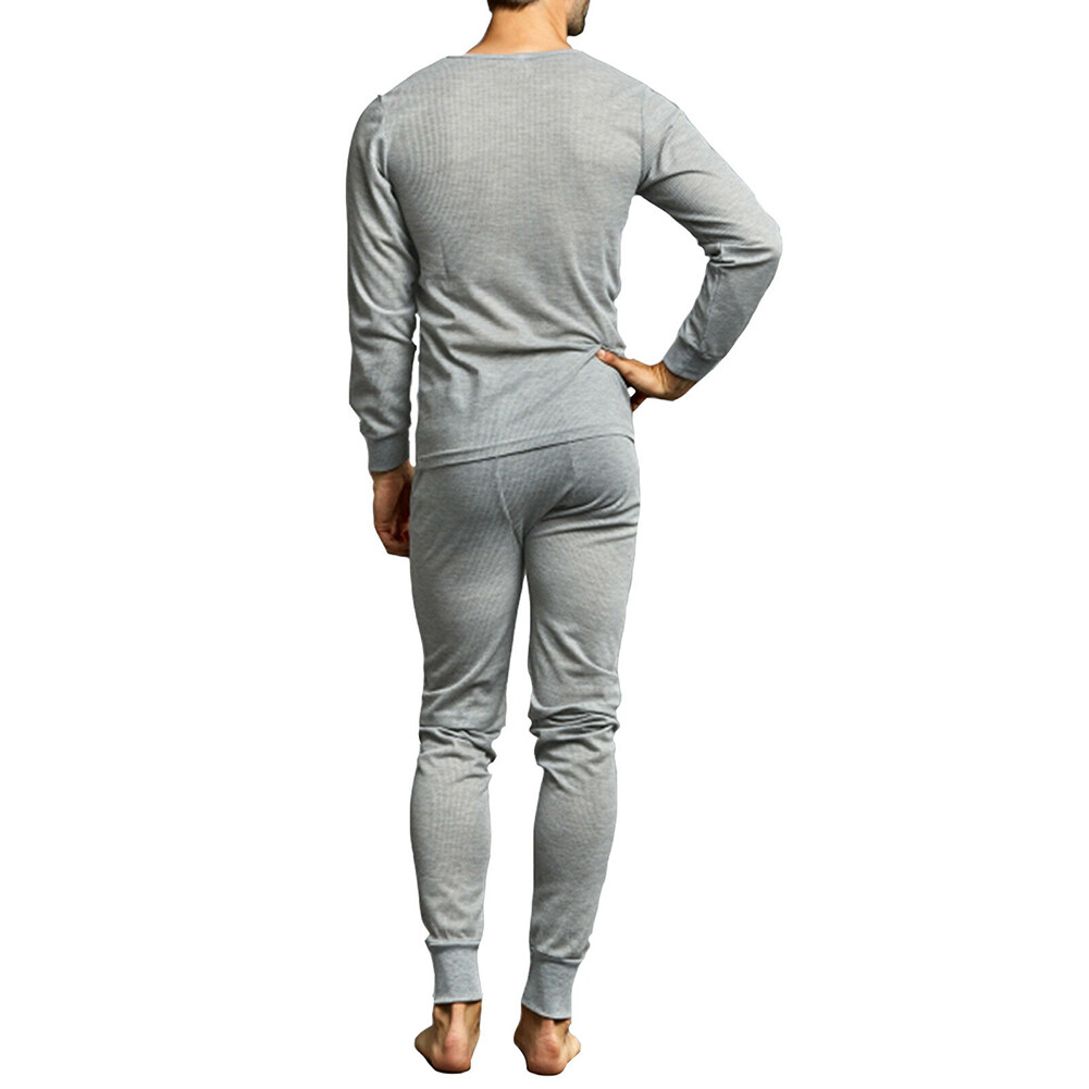 Knocker Men’s Thermal Underwear Waffle Knit Long John Top and Bottom 2 PC Set
