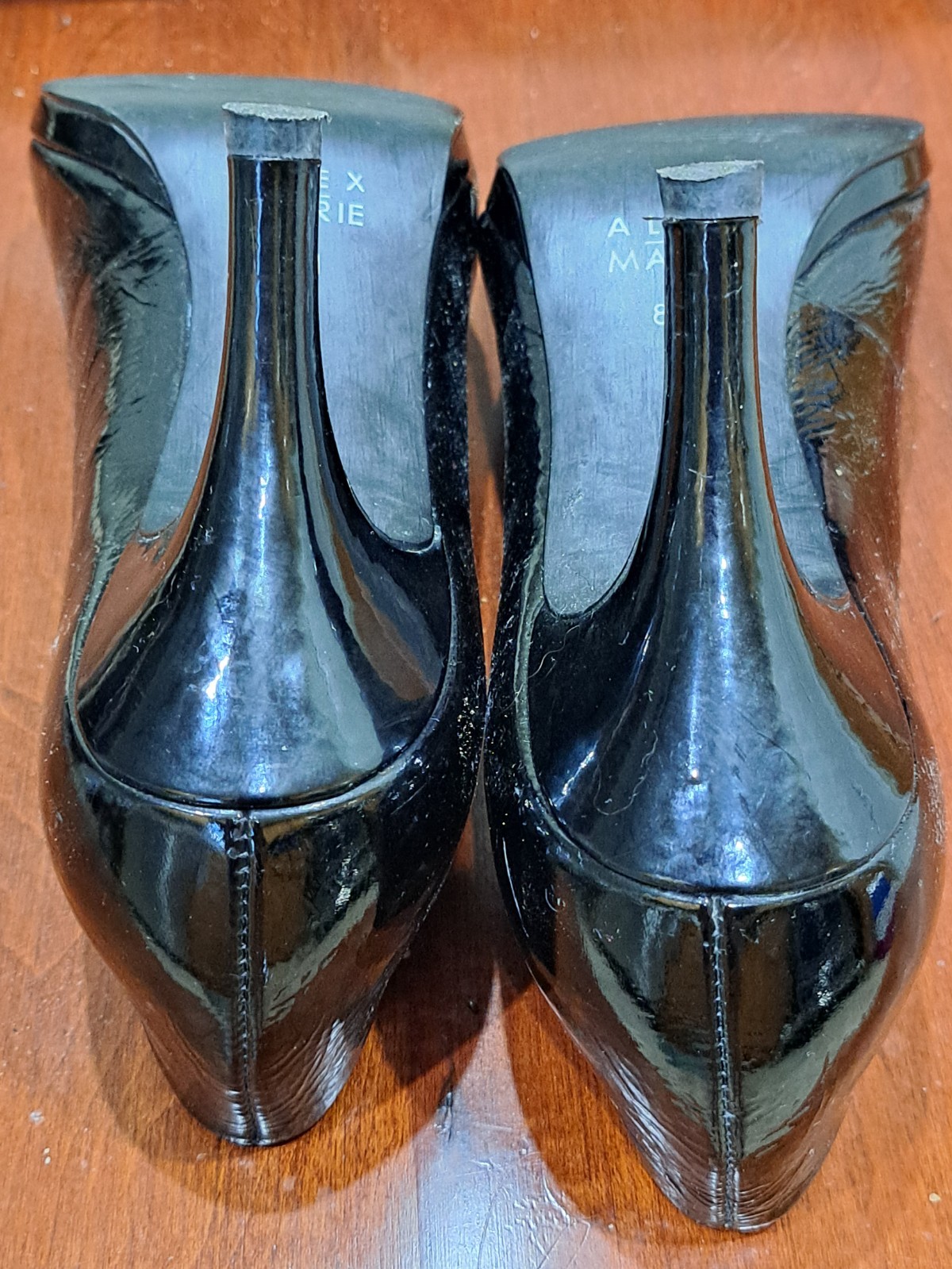 Alex Marie black peep toe high heel shoes size 8