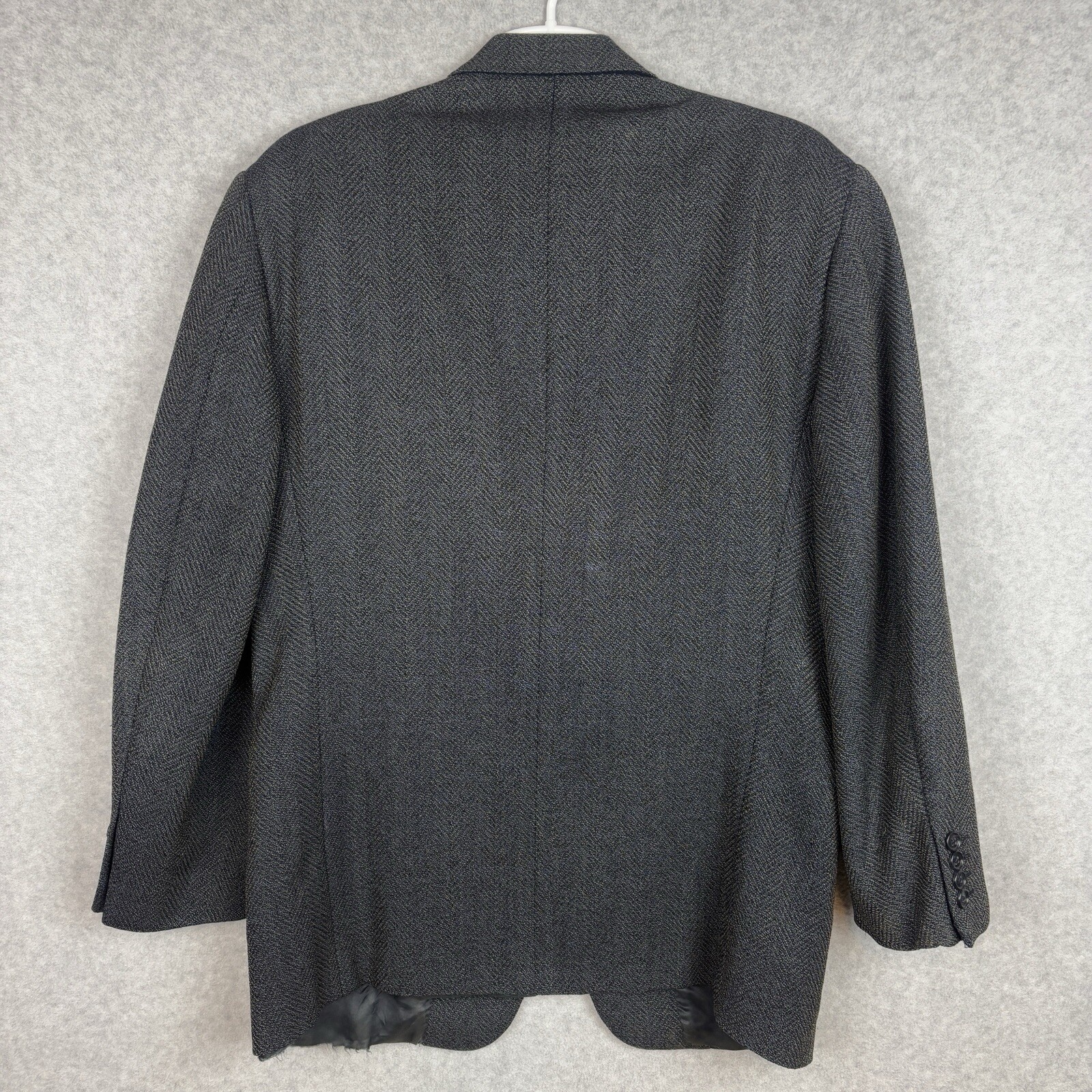 Vintage Corneliani Mens Wool Blazer Size 50R Gray Blue Jacket Made in Italy