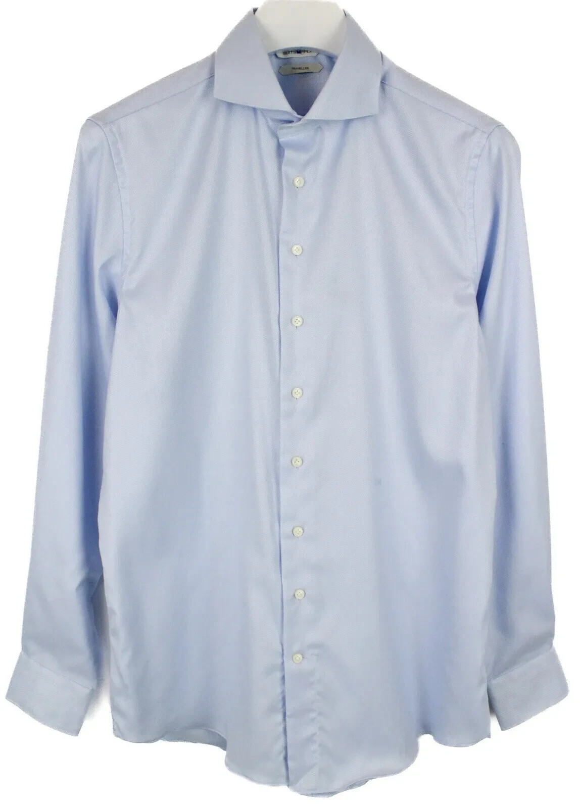 SUITSUPPLY Traveller Extra Slim Fit Formal Shirt Mens (UK) 42 Cutaway Blue
