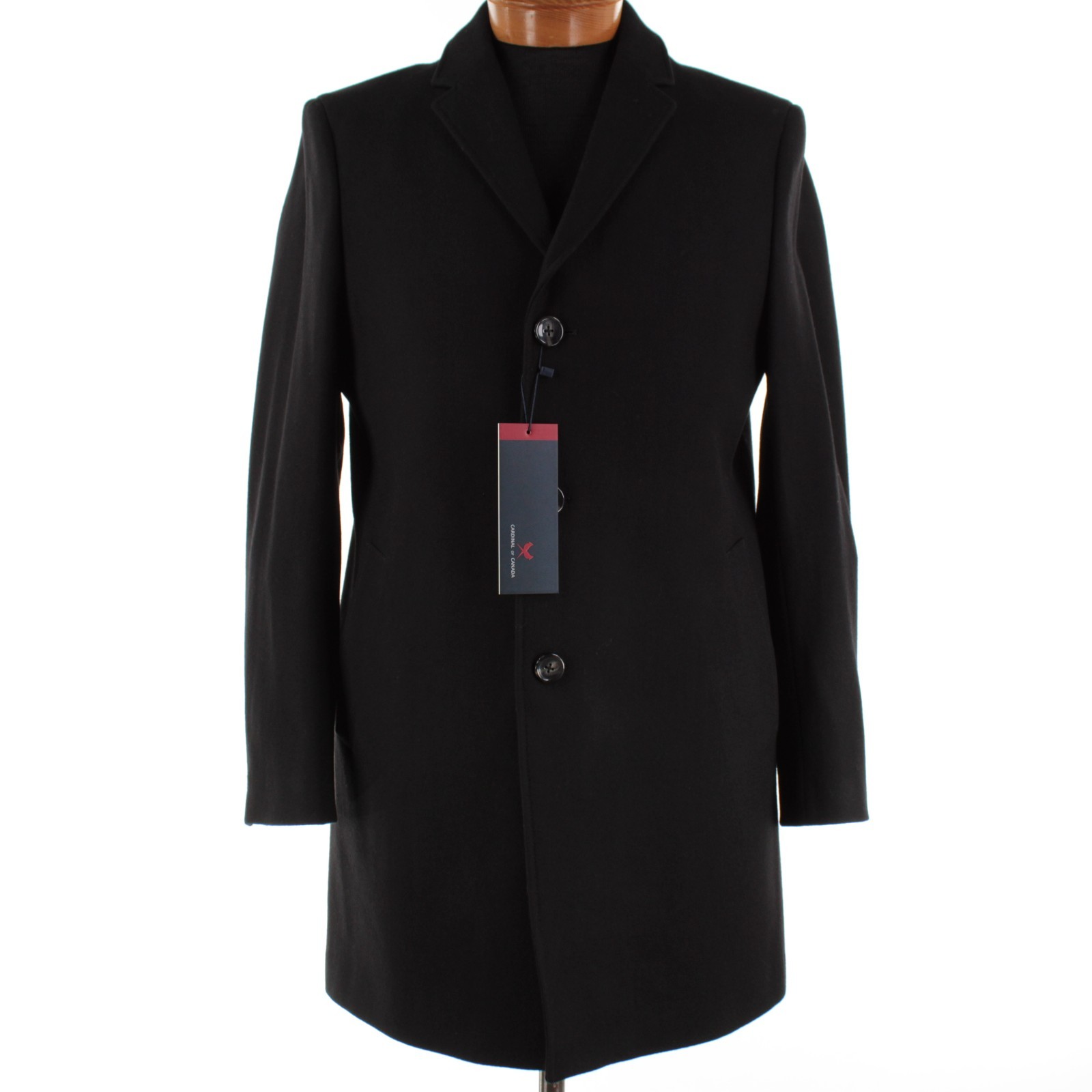 Cardinal of Canada NWT Wool Blend Top Coat Size 42R US In Solid Black