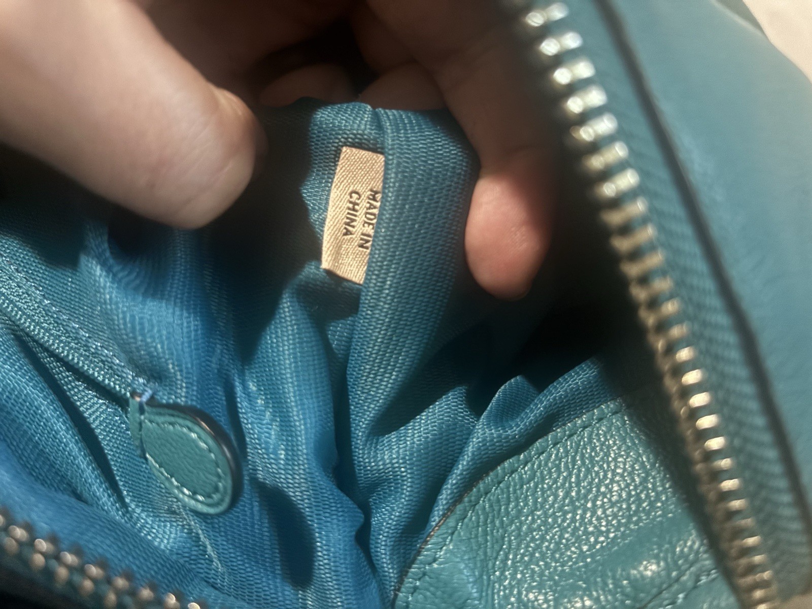 Coach Rhyder Turquoise Satchel Silver Hardware Studded Turn Lock