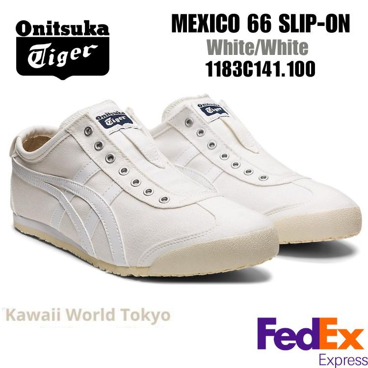 Onitsuka Tiger MEXICO 66 SLIP-ON WHITE/WHITE 1183C141 100 UNISEX Japan F/S
