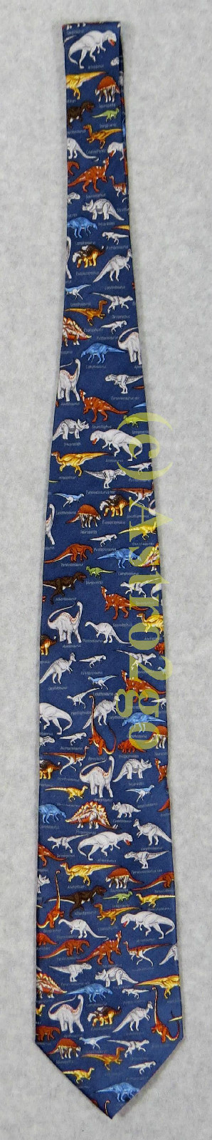 DINOSAURS W/ NAMES T REX JURASSIC PALEONTOLOGY Museum Artifacts Silk Necktie NEW