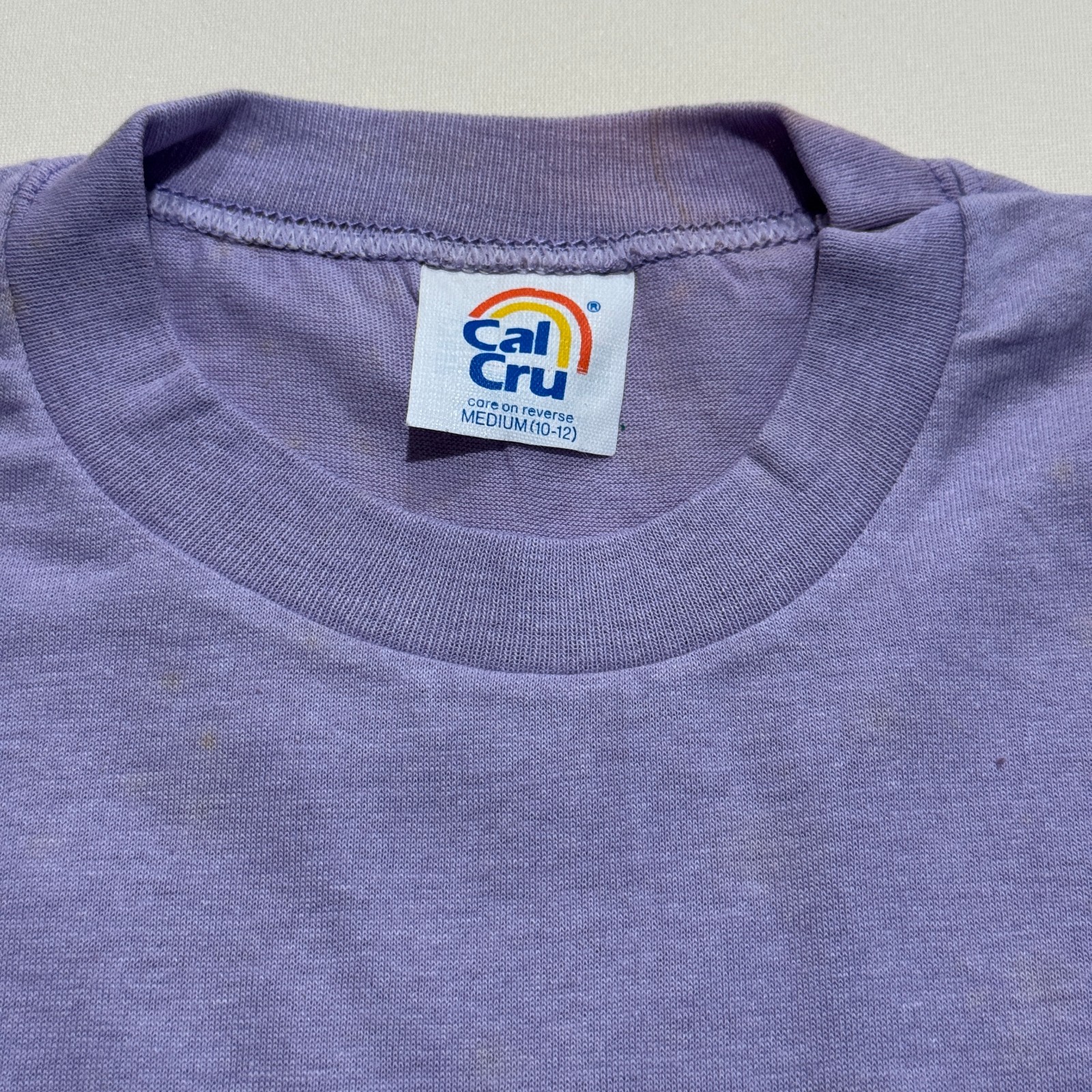 Vintage Cal Cru Youth M (10-12) Light Purple Basic T-Shirts Lot of 3 NOS