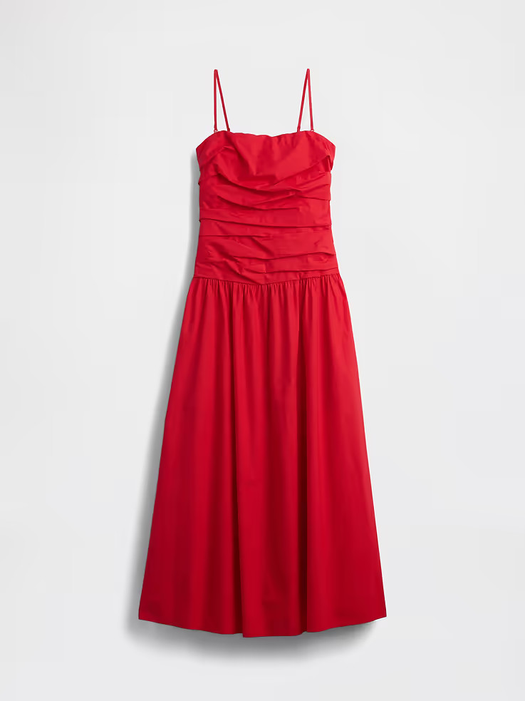 GAP – Sale – Poplin Drop-Waist Maxi Dress – NEW