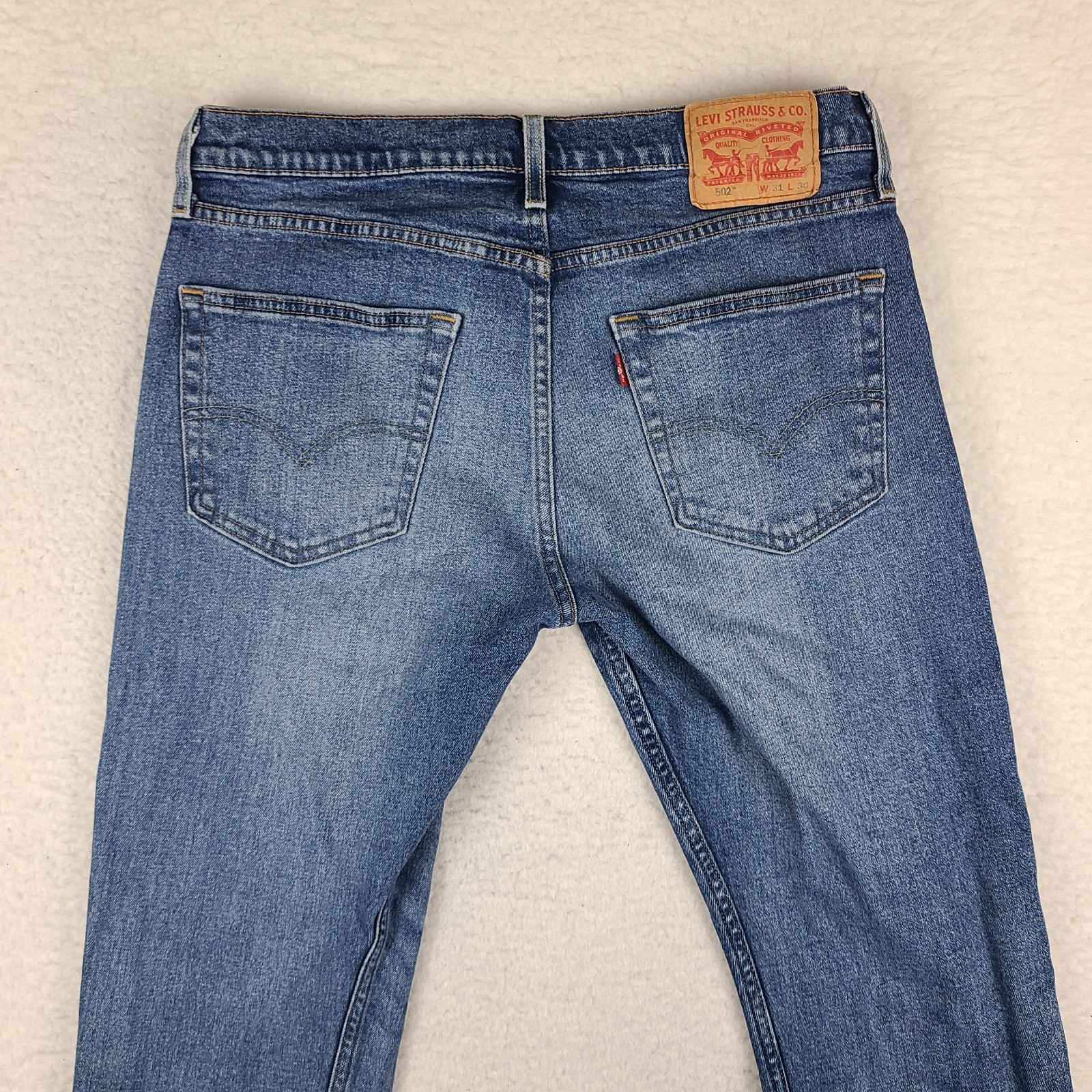 Levi’s 502 Jeans Mens Blue 31×30 Slim Tapered Medium Wash Denim
