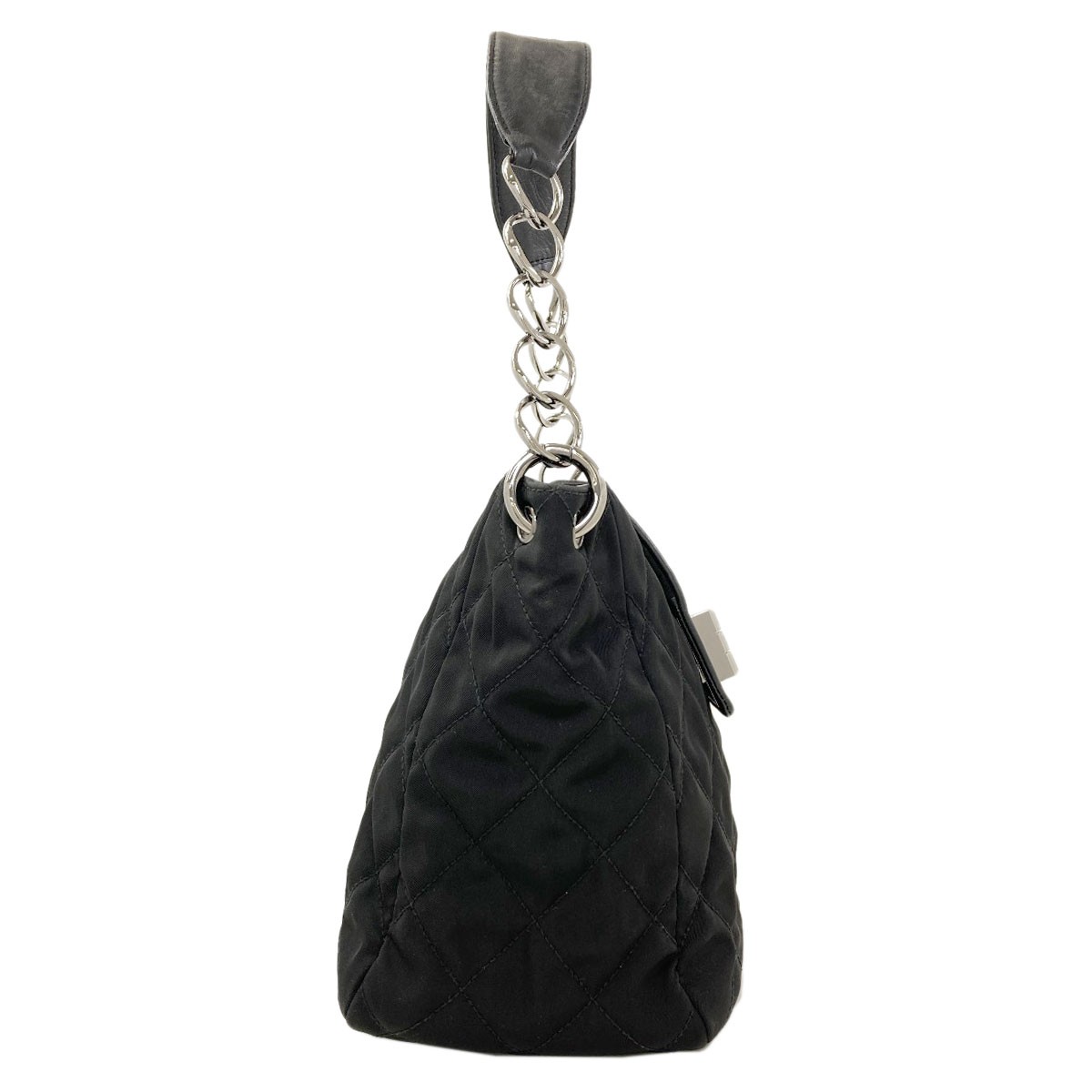 CHANEL Matelasse one belt SilverHardware Shoulder Bag Nylon Calf Ladies [Used]
