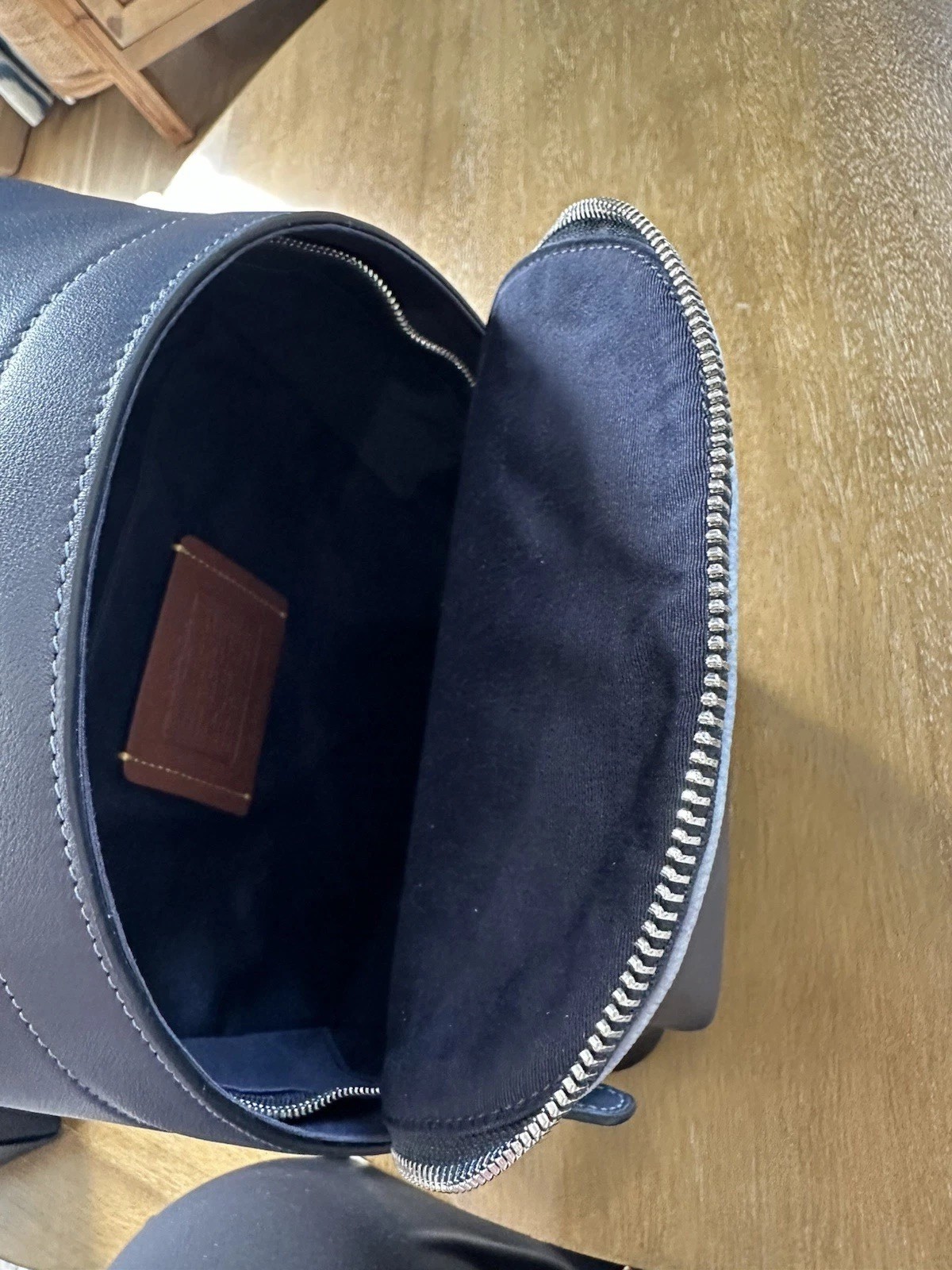 COACH West Pack Sling Bag Ombré Signature Canvas & Leather CDX98 Silver/Blue NWT