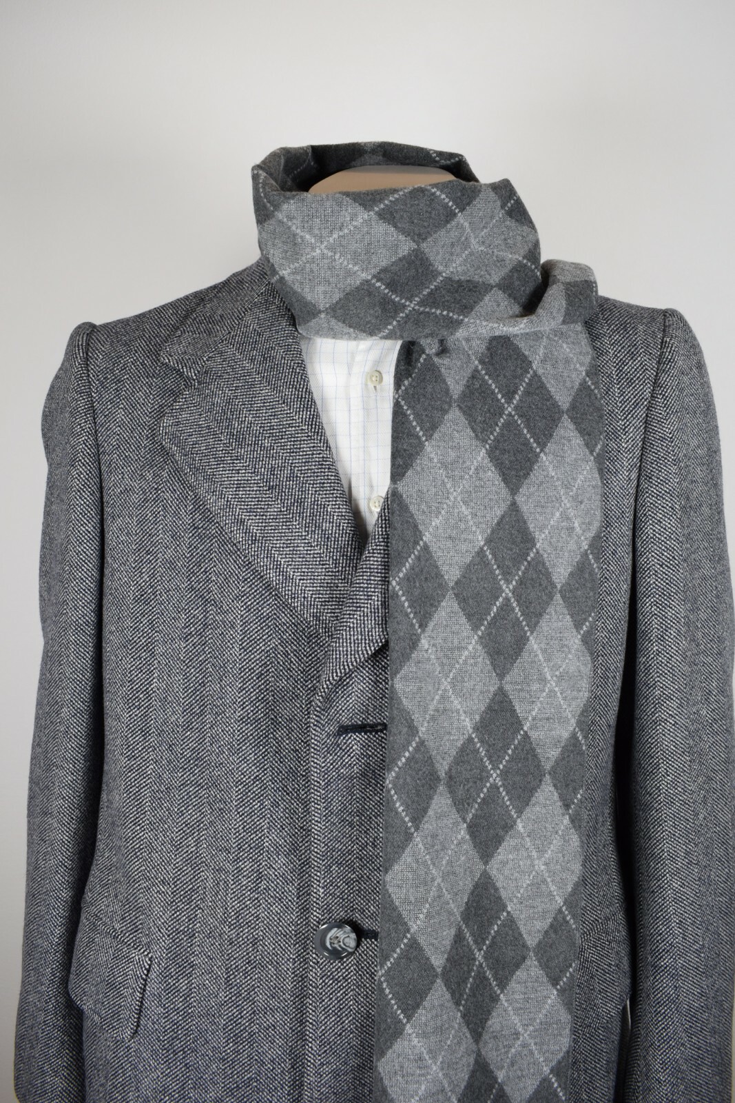 SCARACCIOLO NAPLES SCARF, WOOL & CASHMERE, GREY, UNISEX, ITALIAN TAILORING