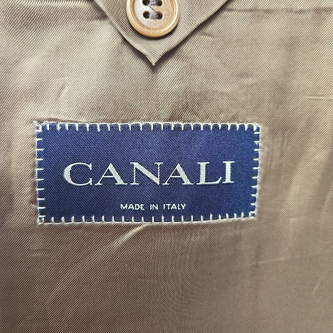 Canali Blue Label Wool Cashmere Blazer Tweed Jacket Window Pane EU 58 L US 46