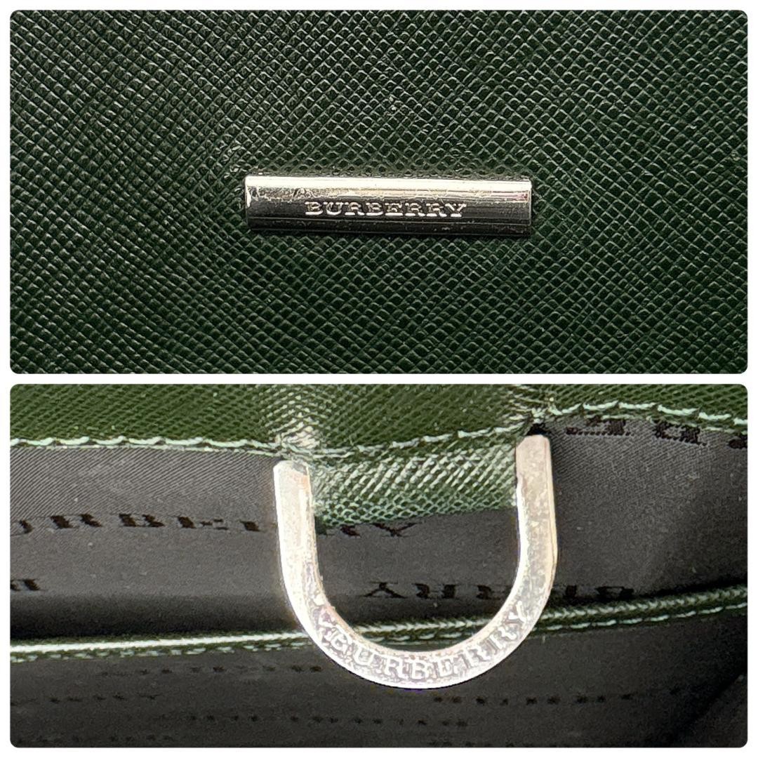 Authentic Burberry Green Saffiano Leather A4 Handbag 12.6 x 9.8 in Authentic
