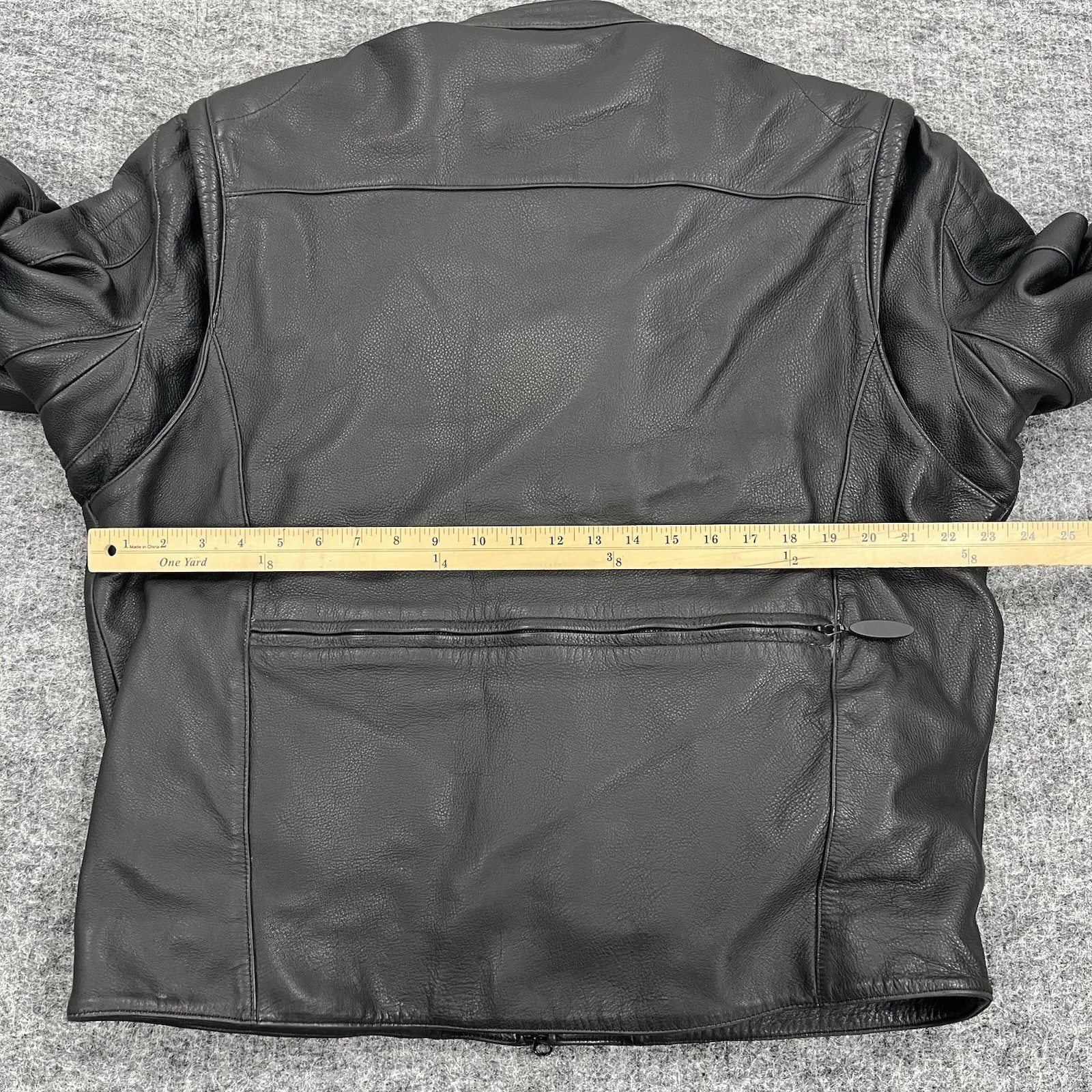 Harley Davidson FXRG Jacket Mens Large Black Leather Liner Armor Biker