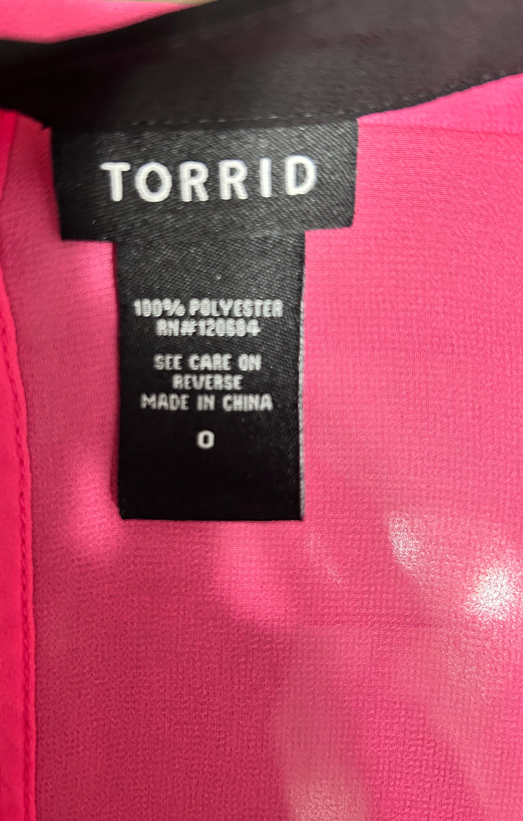 Torrid Pink Sheer Blouse Black Trim Button Front Back Slit Layering Y2K Boho 0X