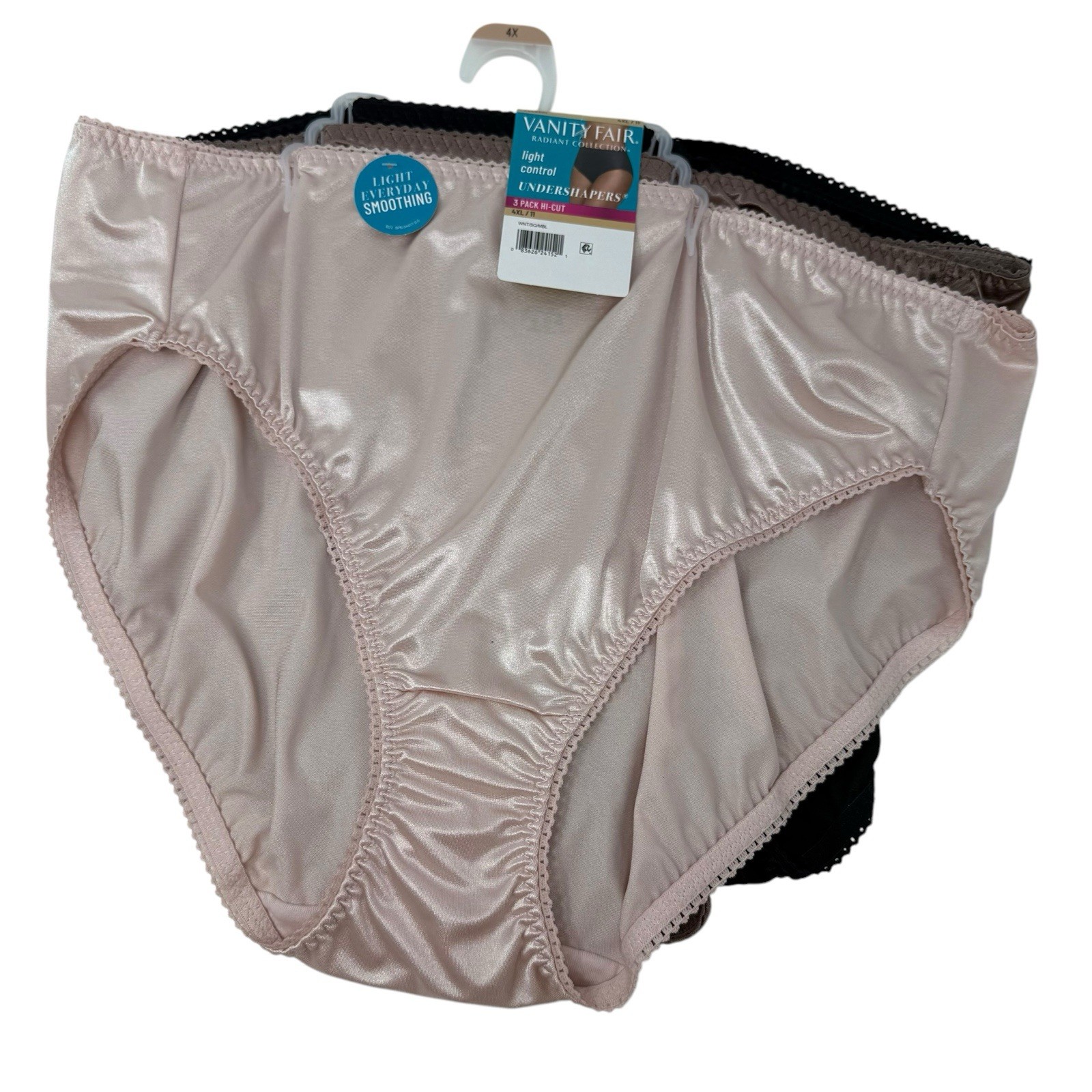 Vanity Fair Womens 4XL (11) Hi-Cut Light Control Silky Nylon Briefs Panties New