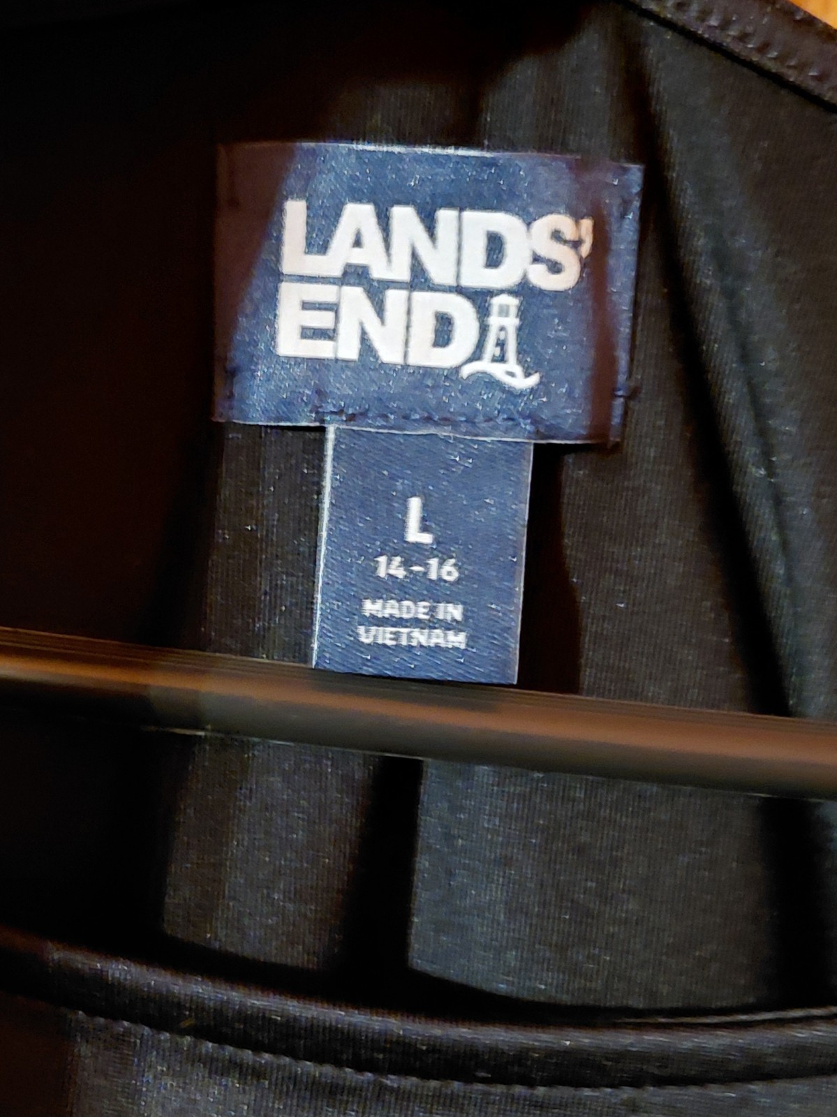Lands End Black Dress 90% Nylon 10% Spandex