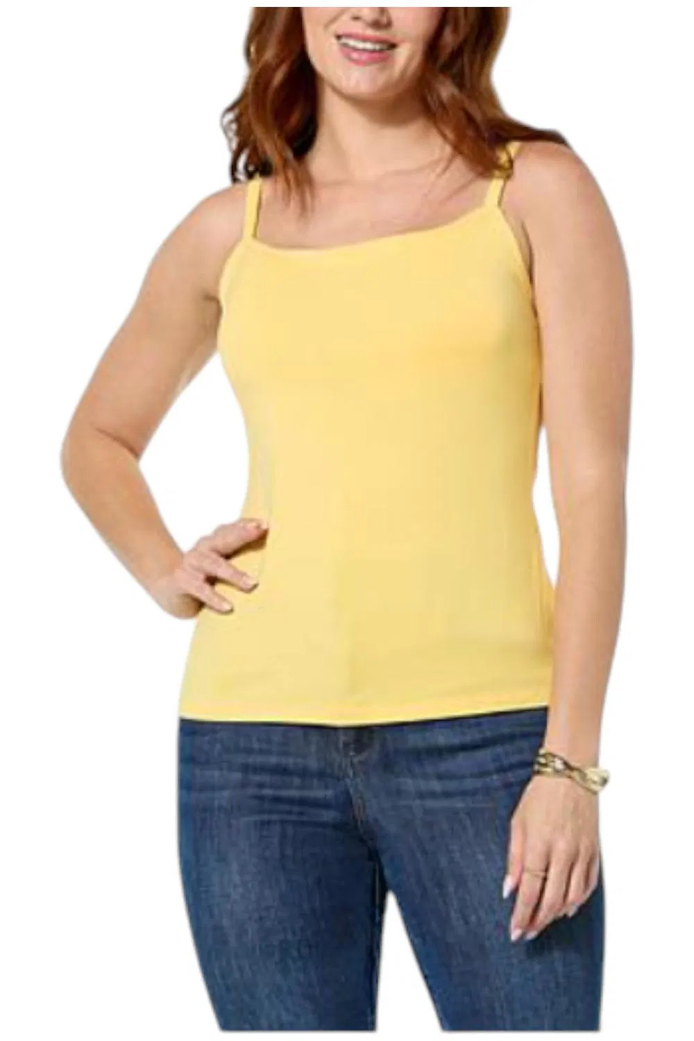 Colleen Lopez Women’s Knit Cami w/Built-In Shelf Bra Sunburst Yellow