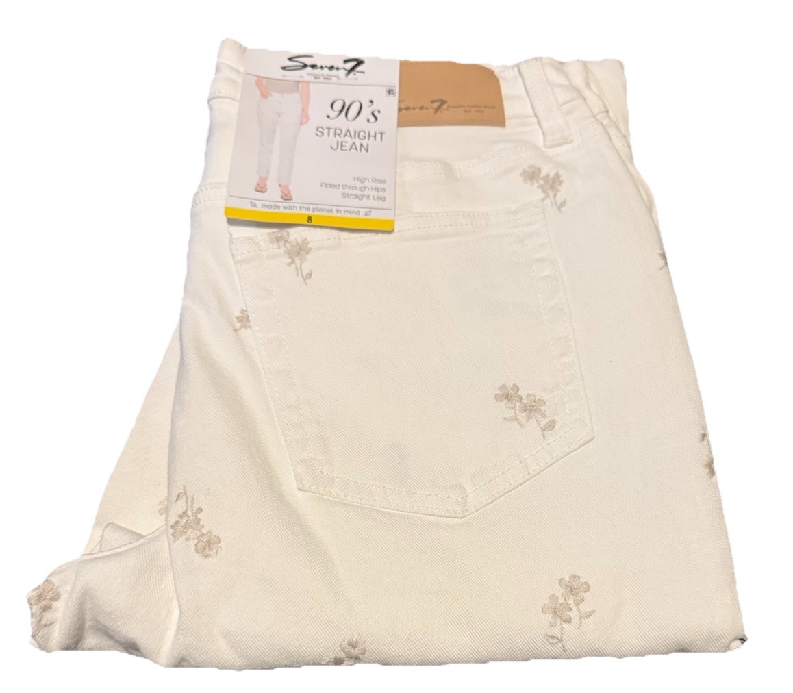 Seven7 Women’s Stretch Comfortable 90’s Straight Jean Size 8 NWT Free Shipping!