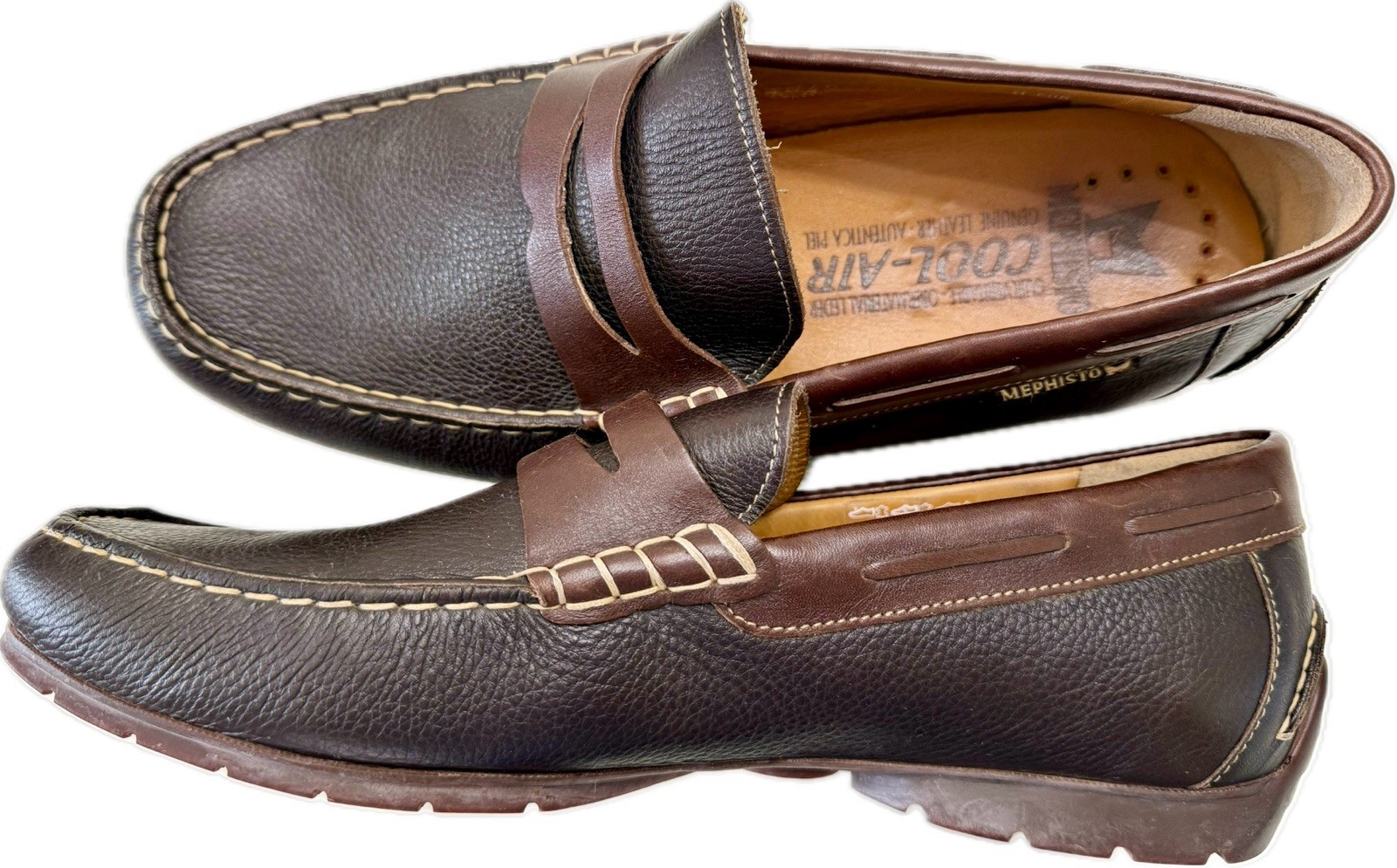 Mephisto Cap Vert Men’s Size 11.5 Brown Penny Loafer Slip On Cool Air Shoes