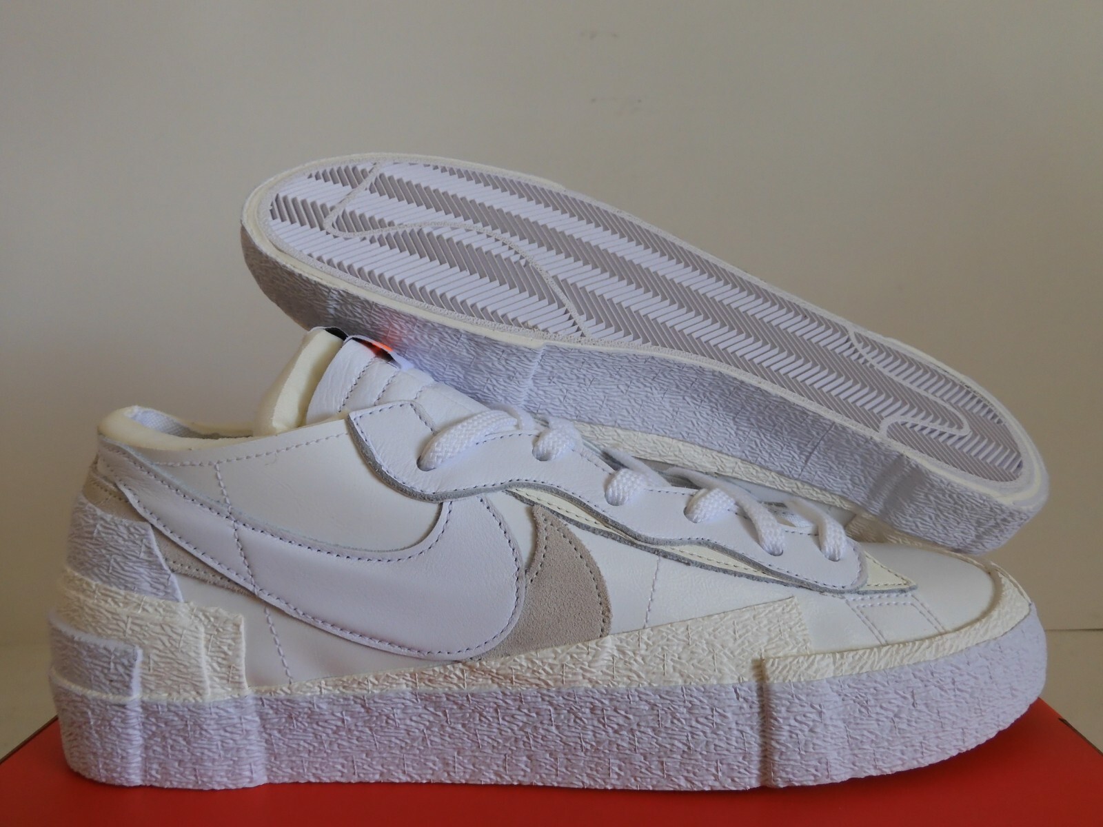 NIKE BLAZER LOW / SACAI WHITE-SAIL-WHITE SZ 14 [DM6443-100]