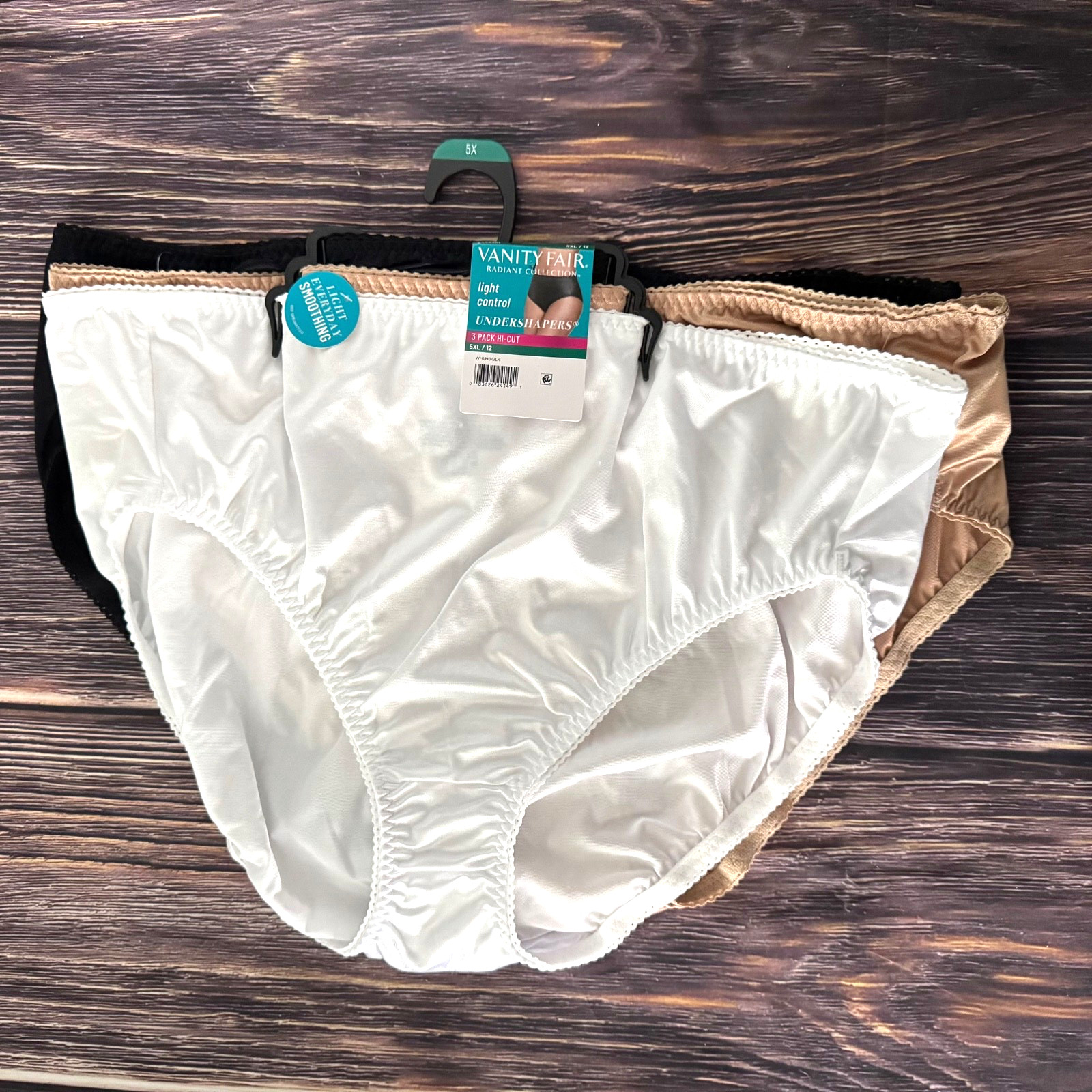 Vanity Fair 3 Pack Plus Size 5XL/12 Radiat Collection Light Control Undershapers