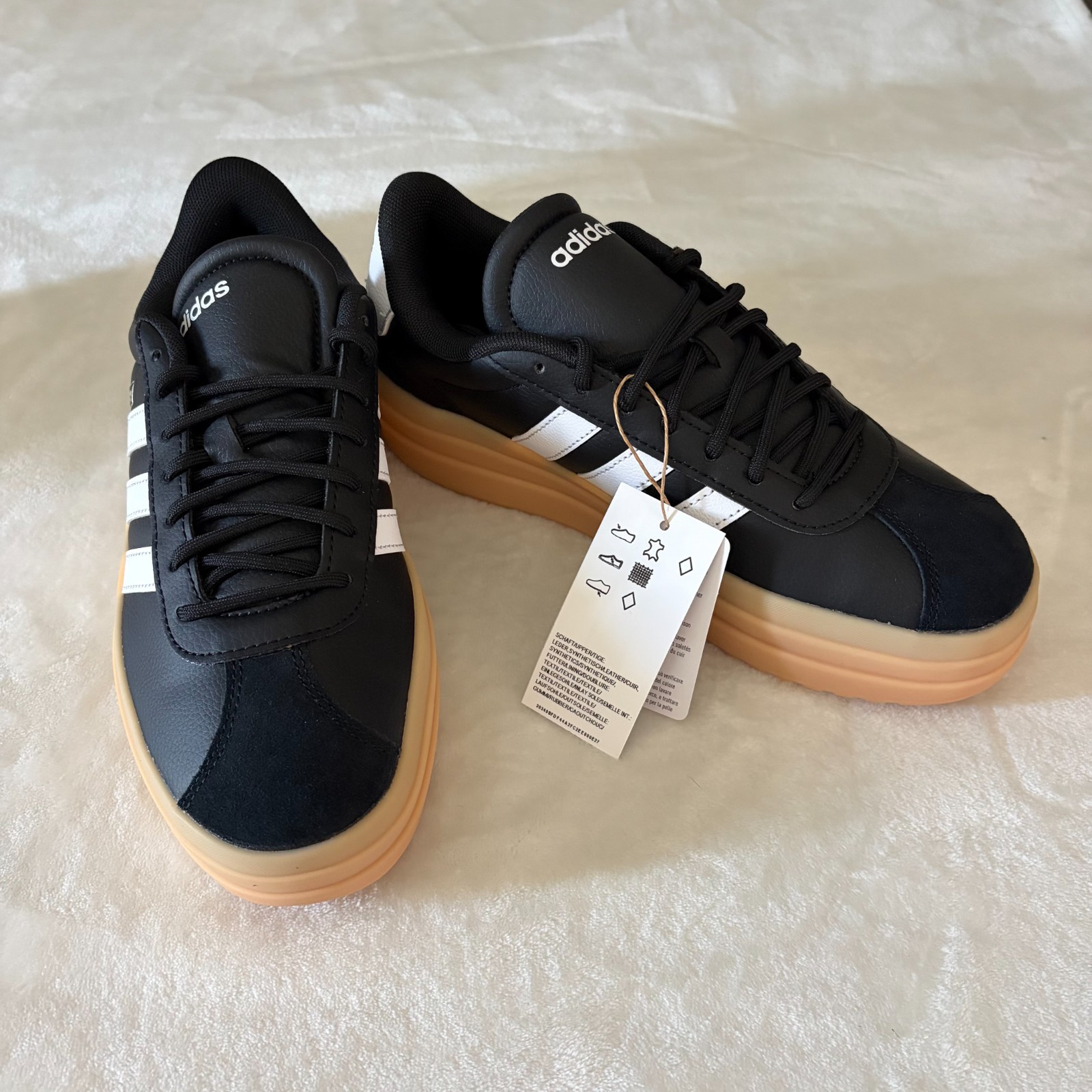 NEW Adidas Women’s VL Court Bold Casual Black White Multi sz – ih3081