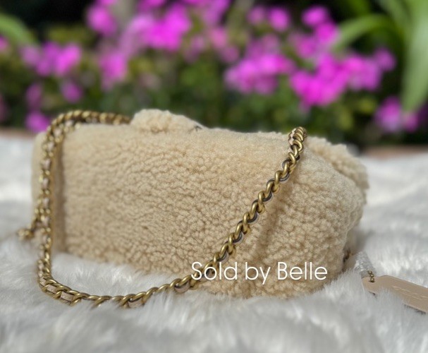 NWT Coach Shearling Tabby 20 In Shearling Beige Crossbody Bag Shoulder Purse