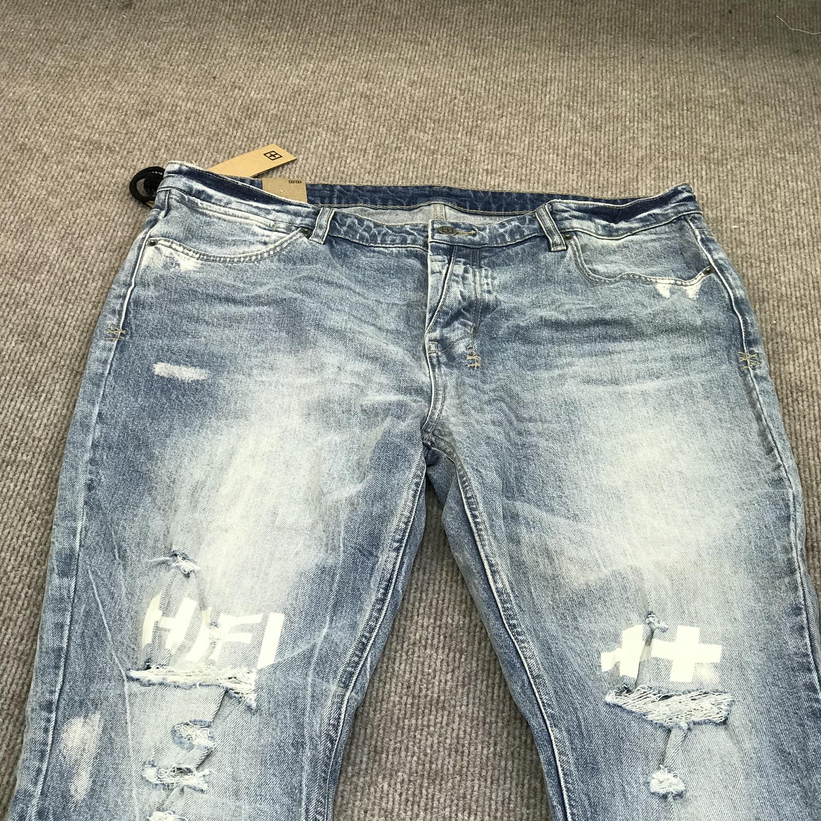 New Ksubi Van Winkle Hi Fi Vertigo Jeans Mens 40×32 Blue Light Wash Skinny Denim