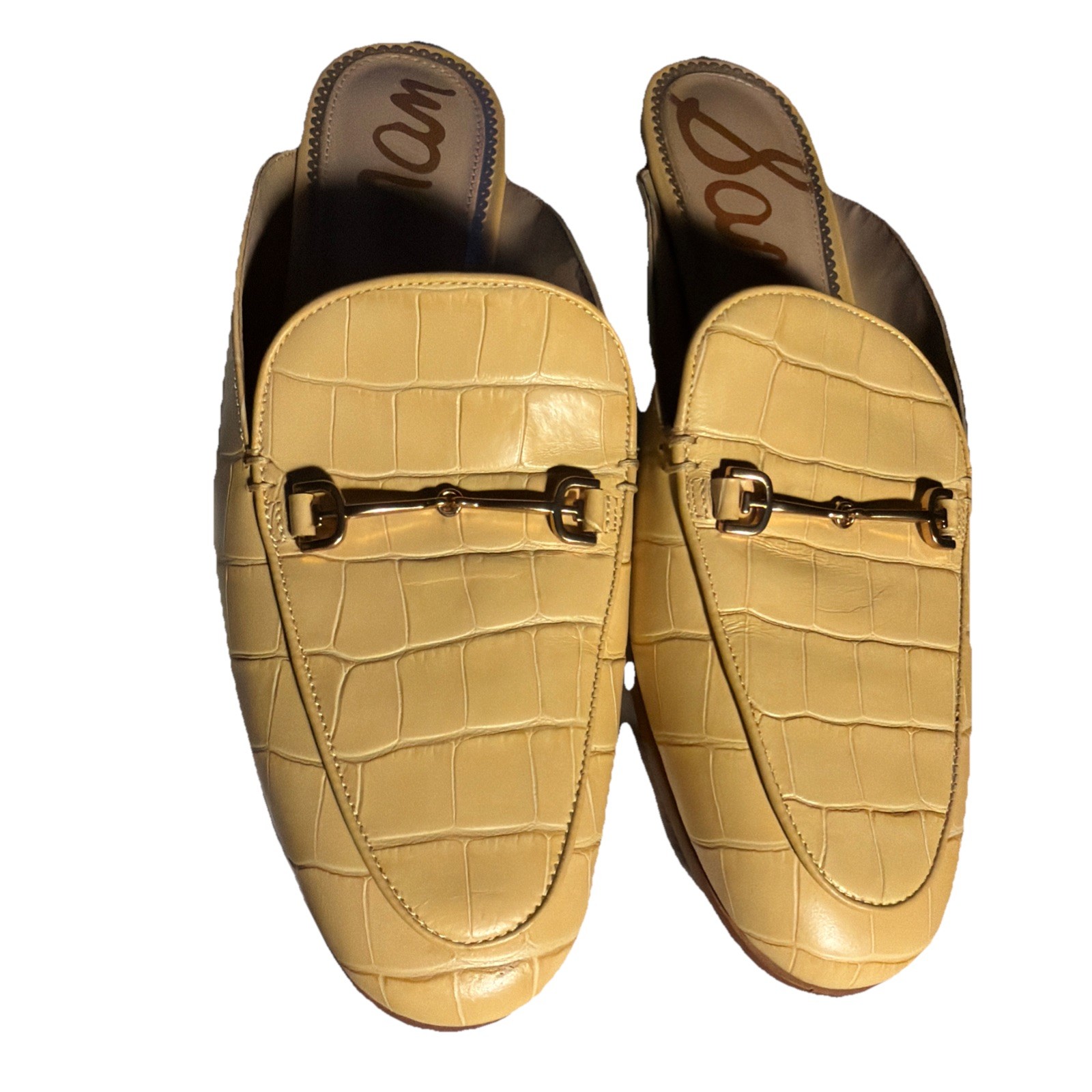 Sam Edelman Womens Laurna Sun Croc Leather Slip On Flats Sz 9M