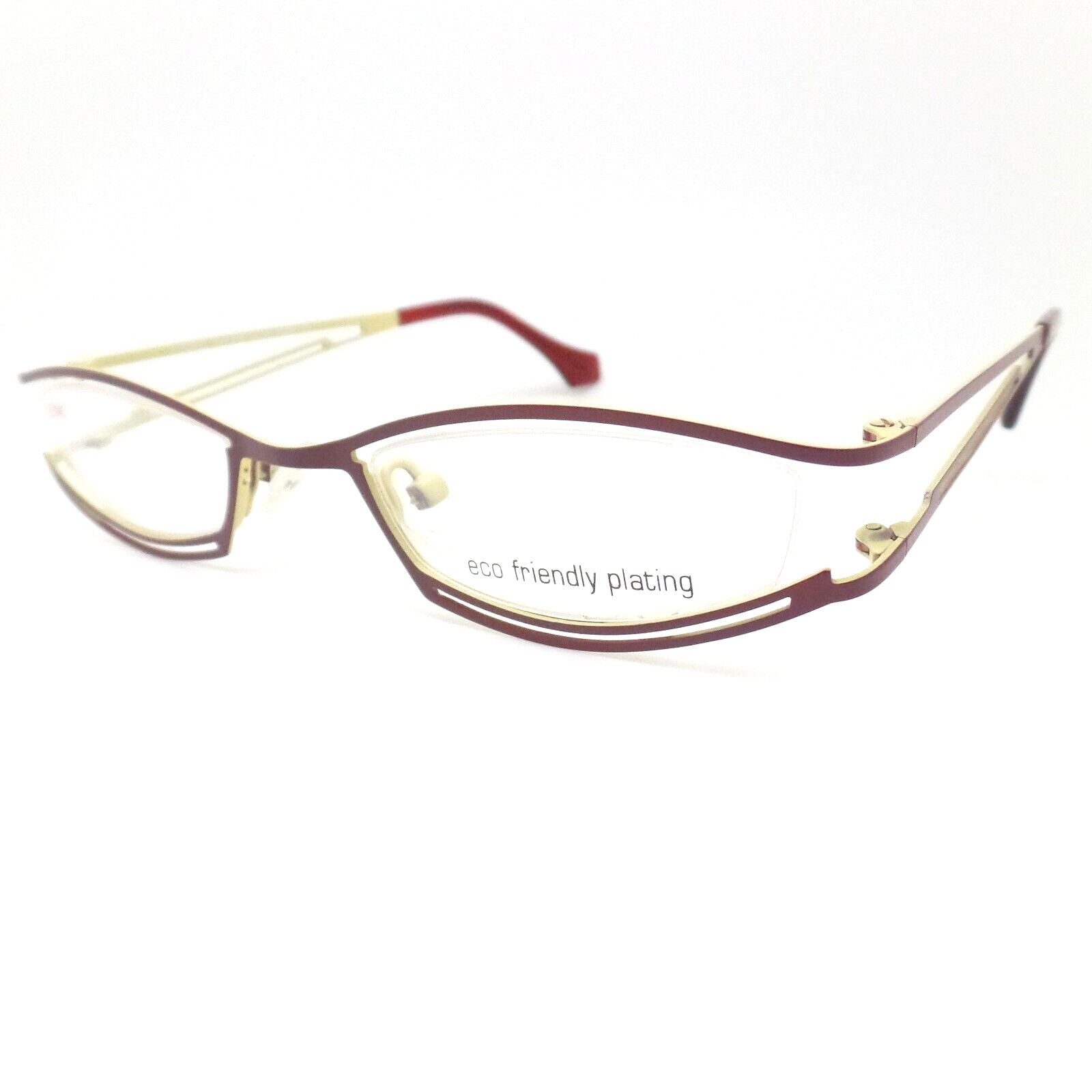 Eyefunc Petite 085 Maroon Yellow col 44 43mm New RX Eyeglasses Frames Authentic