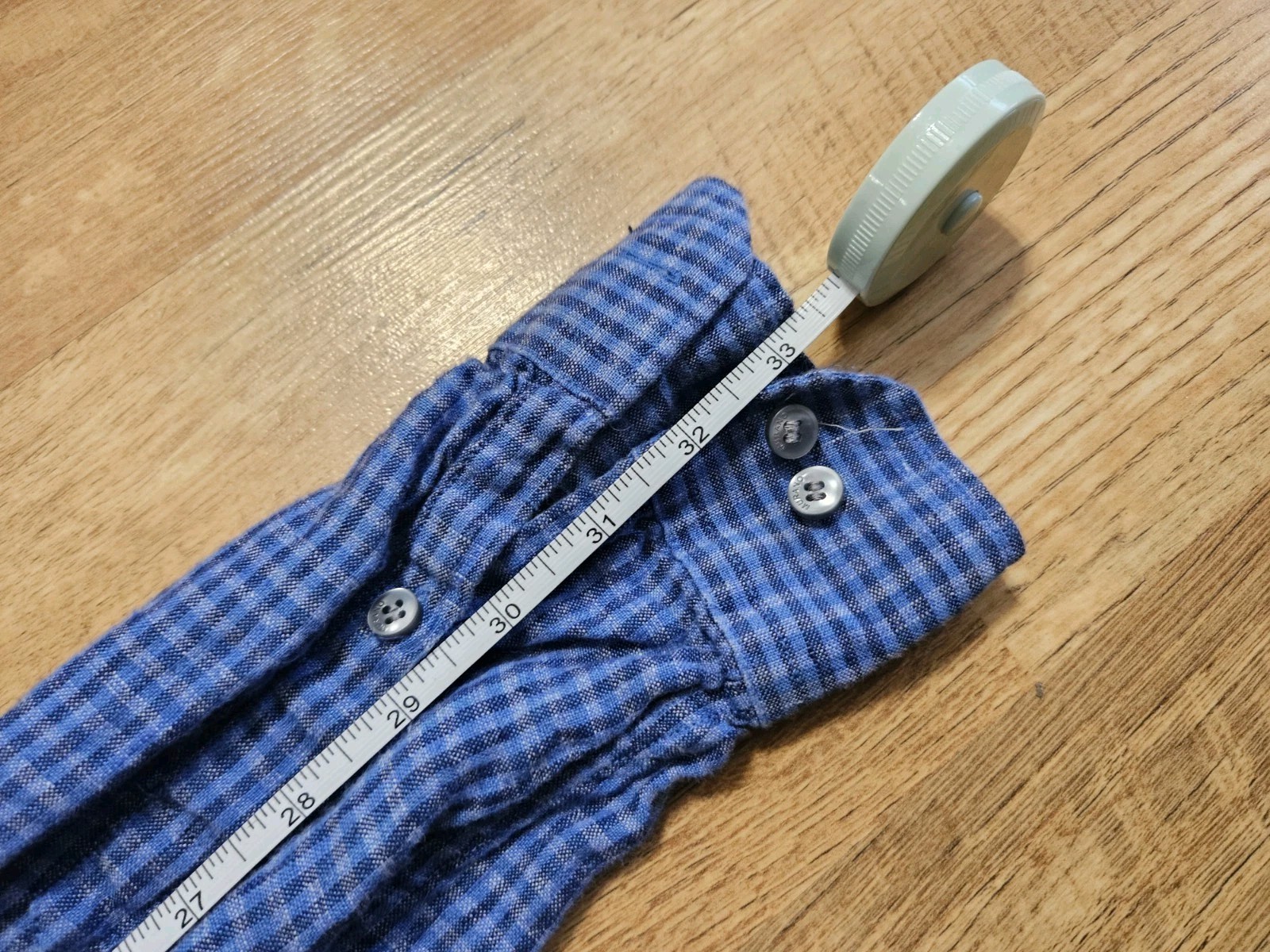 MURANO Baird McNutt Irish Linen gingham check slim fit medium shirt blue