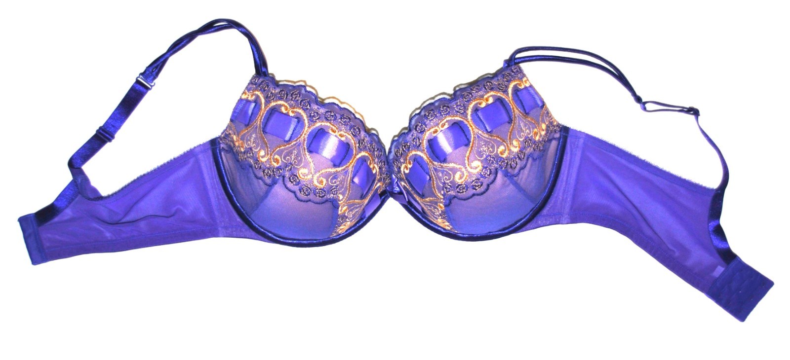 NEW CACIQUE VIOLET rayon nylon poly LACE UNDERWIRE FULL BRA 42 D