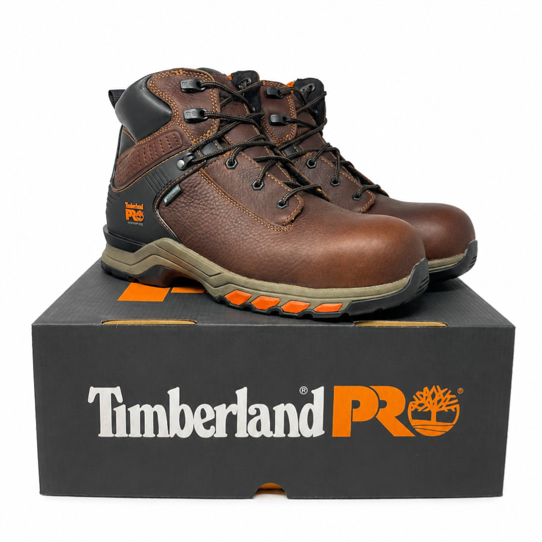 TIMBERLAND PRO HYPERCHARGE 6″ COMP SAEFTY TOE WATERPROOF BROWN MEN TBOA1Q54214