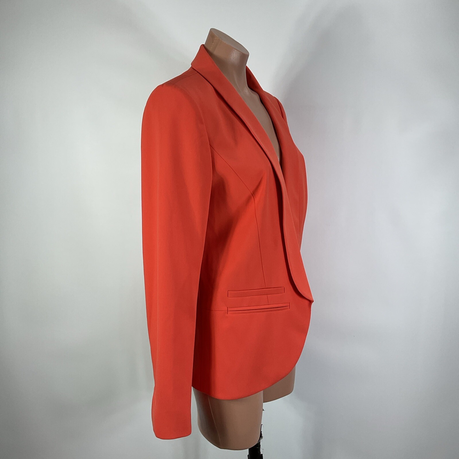 Trouvé Women’s Draped Collar Blazer Jacket Coral Open Front Structured sz M